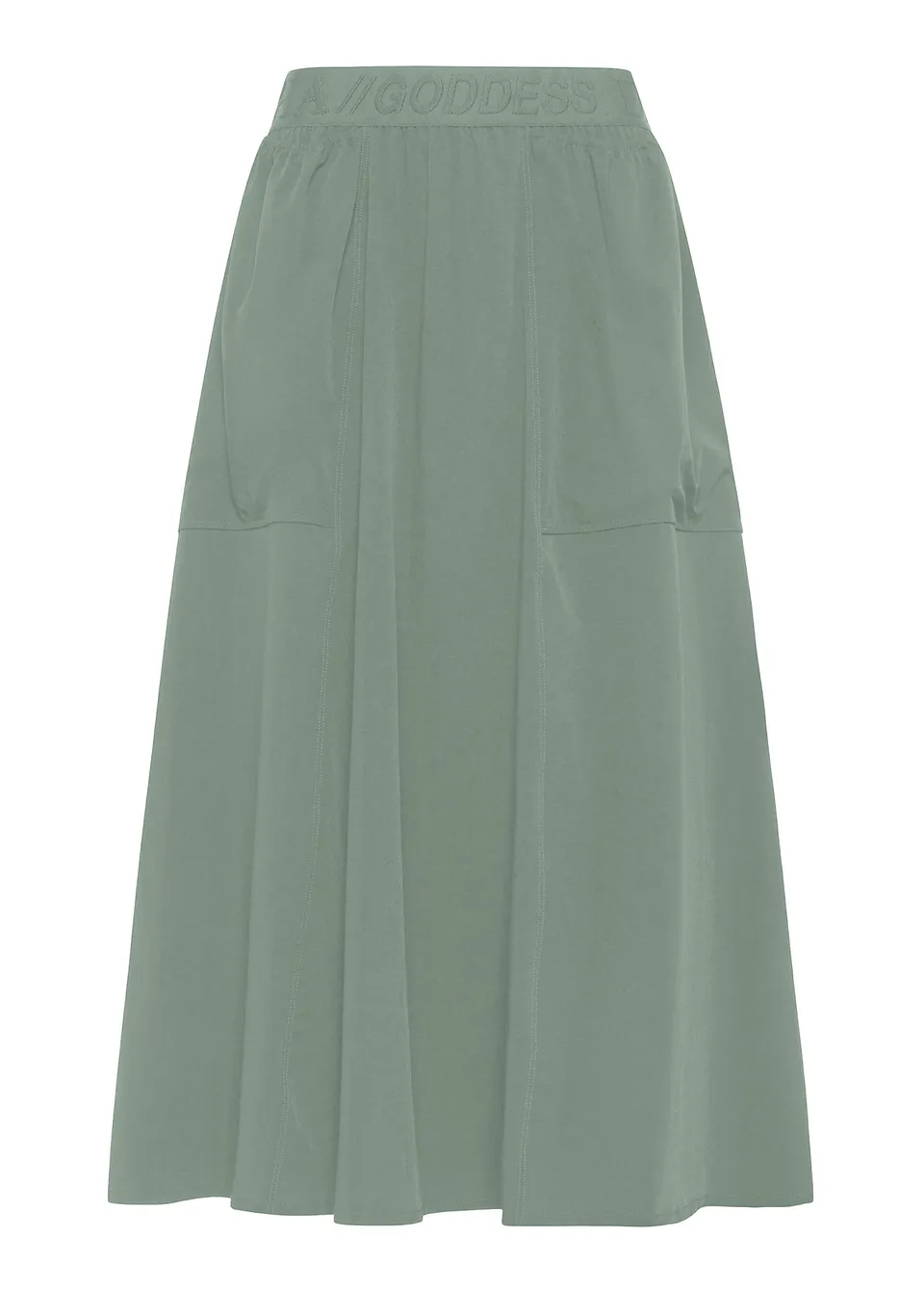 deha-gonna-lunga-in-nylon-stretch-con-logo-verde-d22697 image 1