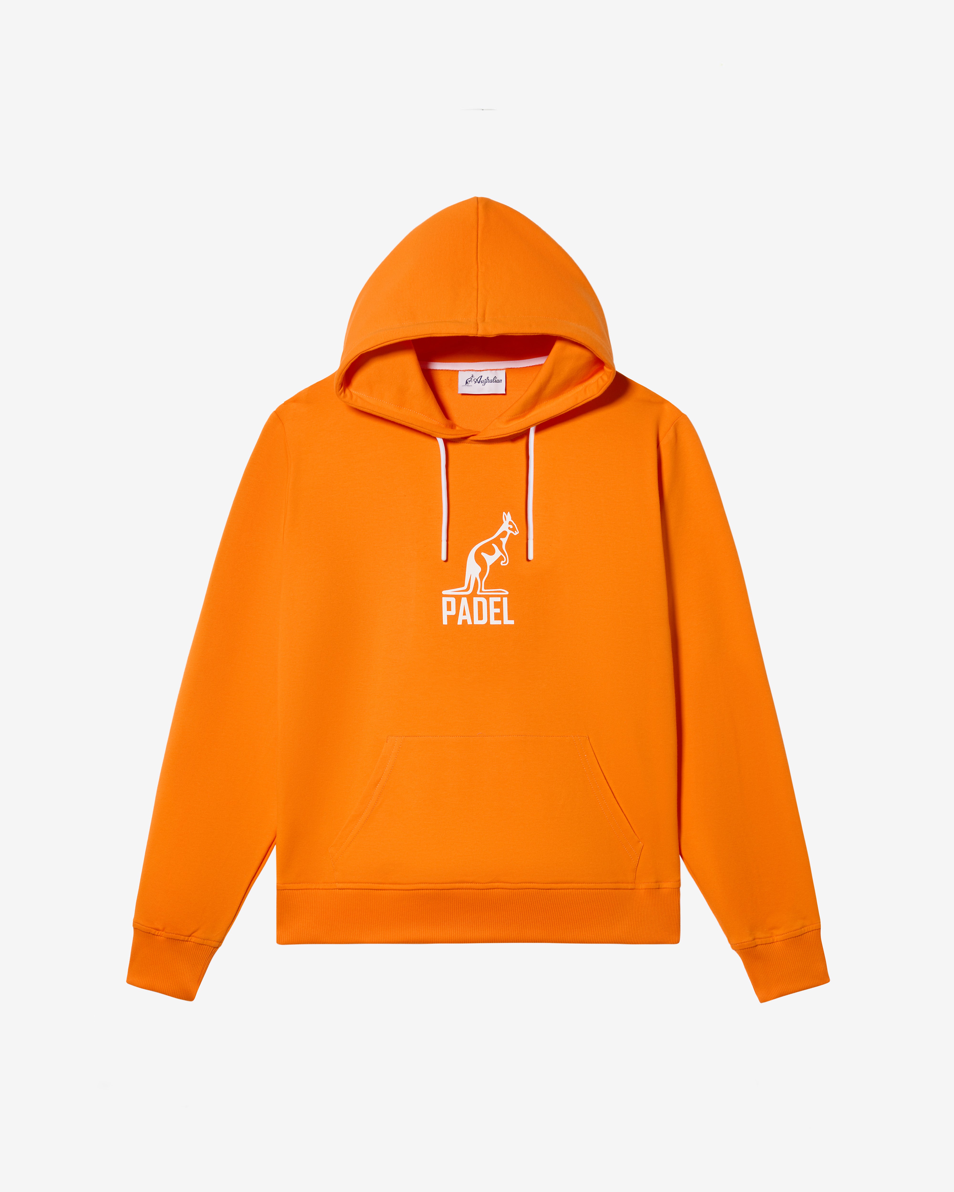 australian-padel-logo-hoodie-felpa-con-cappuccio-arancio-acceso image 1