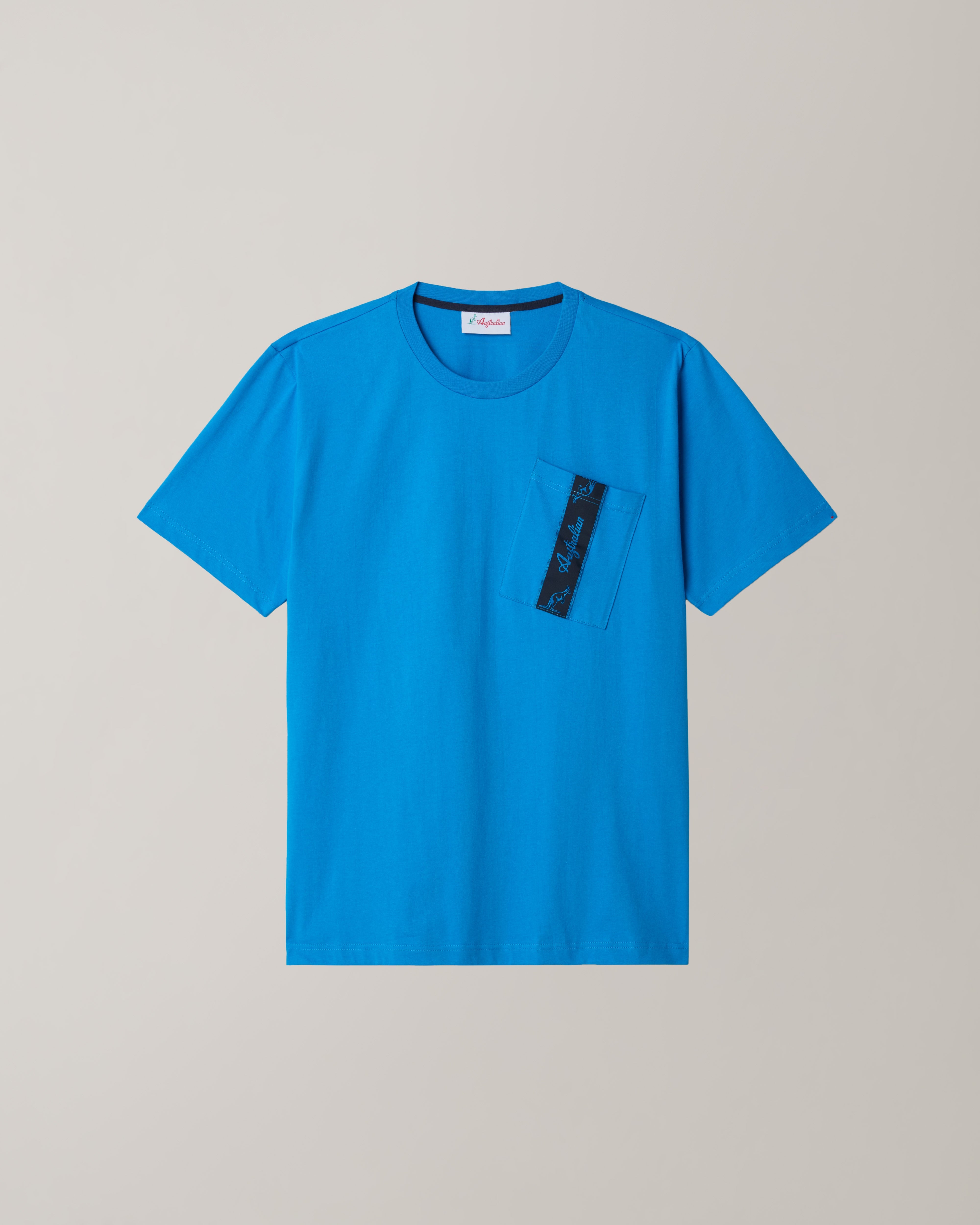 australian-pocket-t-shirt-maglia-cotone-blu-capri-con-tasca image 6