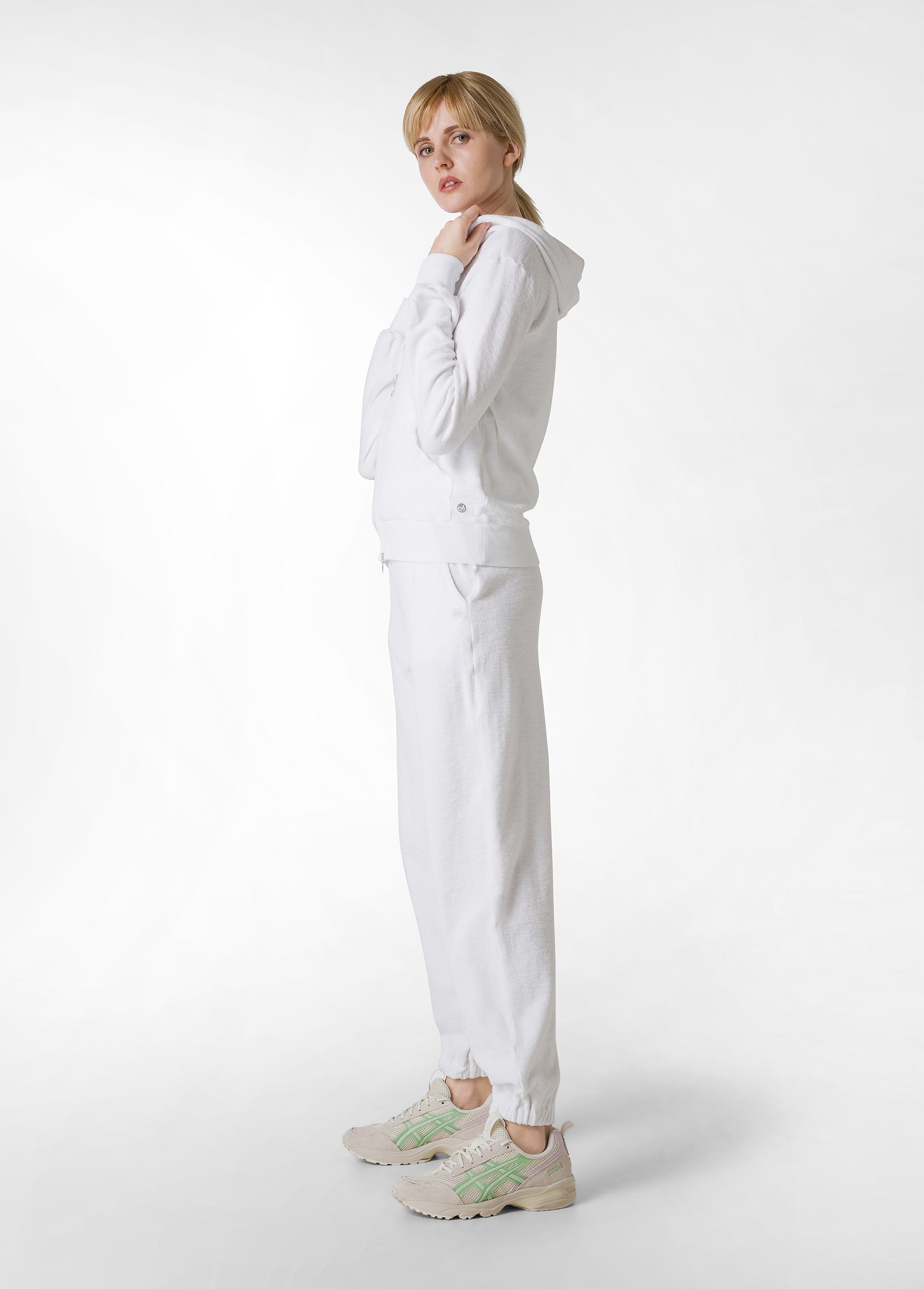 deha-pantaloni-jogger-in-spugna-bianco-pantaloni-leisurewear-in-cotone image 1