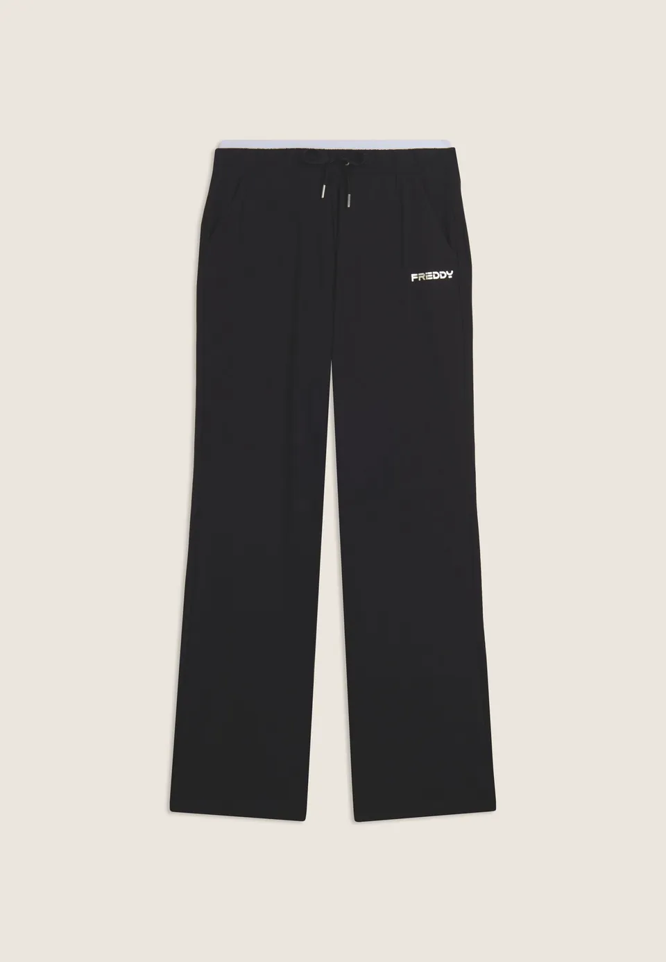 freddy-pantaloni-vita-alta-fondo-a-zampa-jersey-cotone-con-coulisse image 1