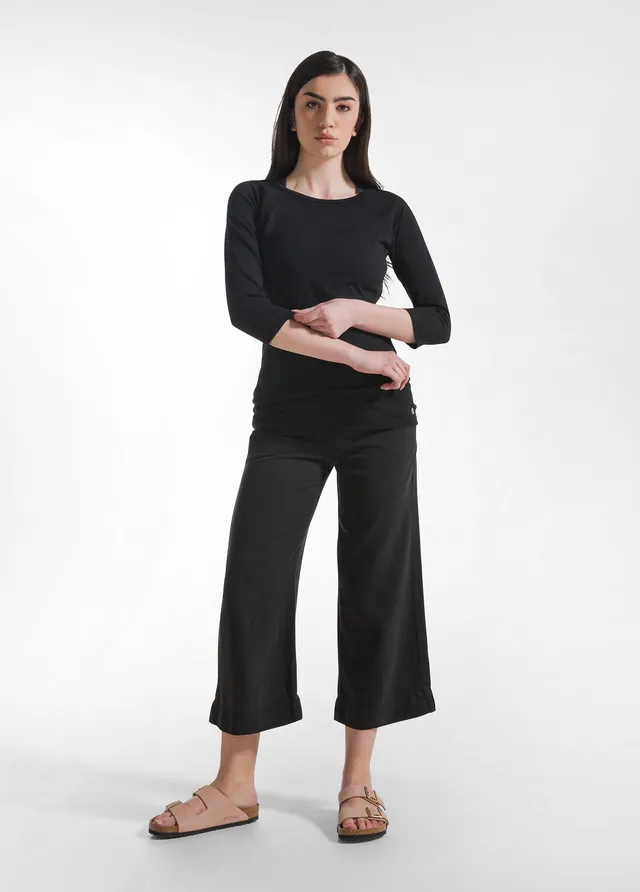 deha-pantaloni-crop-in-twill-lyocell-nero-d42567 image 1
