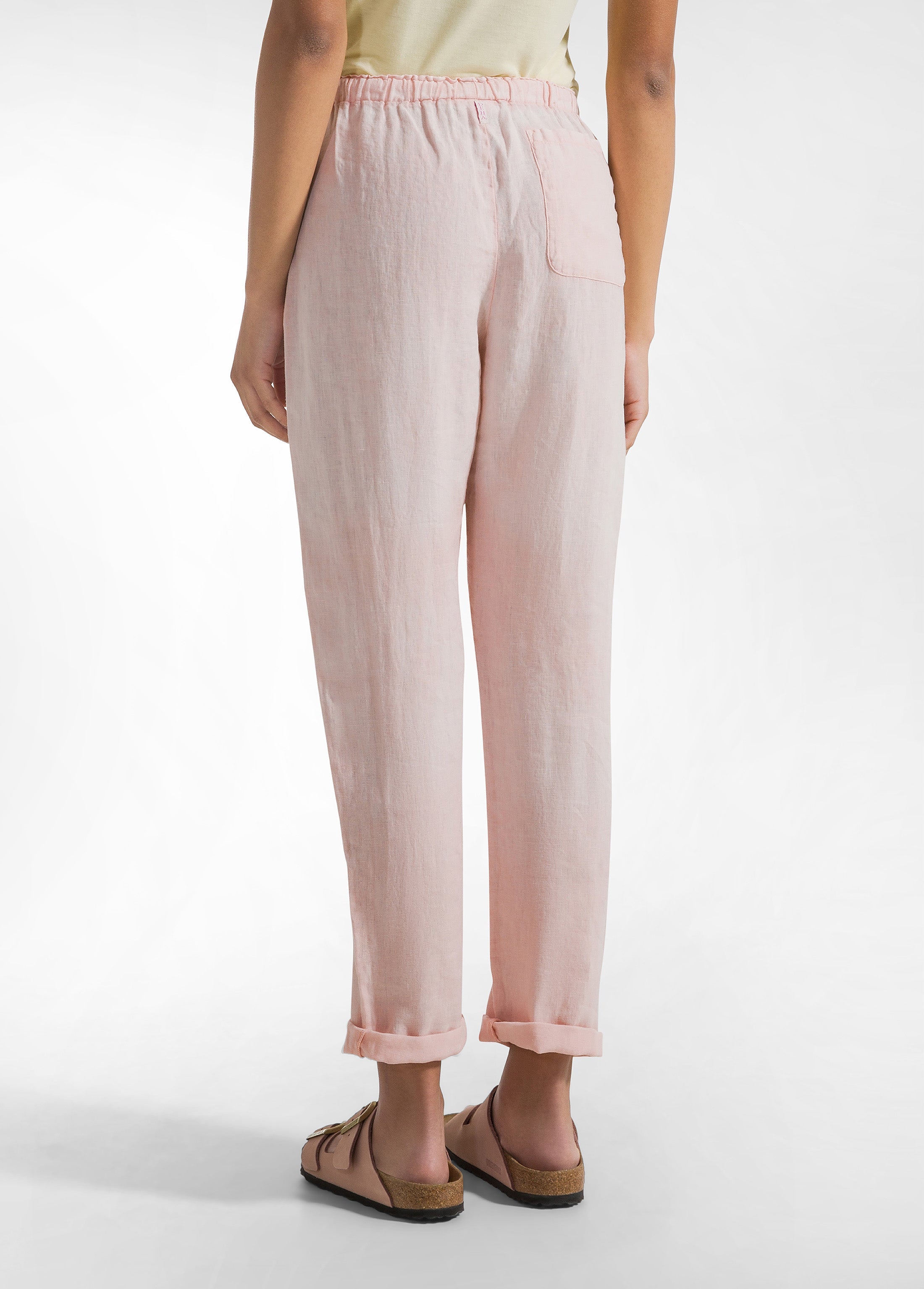 deha-pantalone-in-lino-effetto-sfumato-rosa image 3