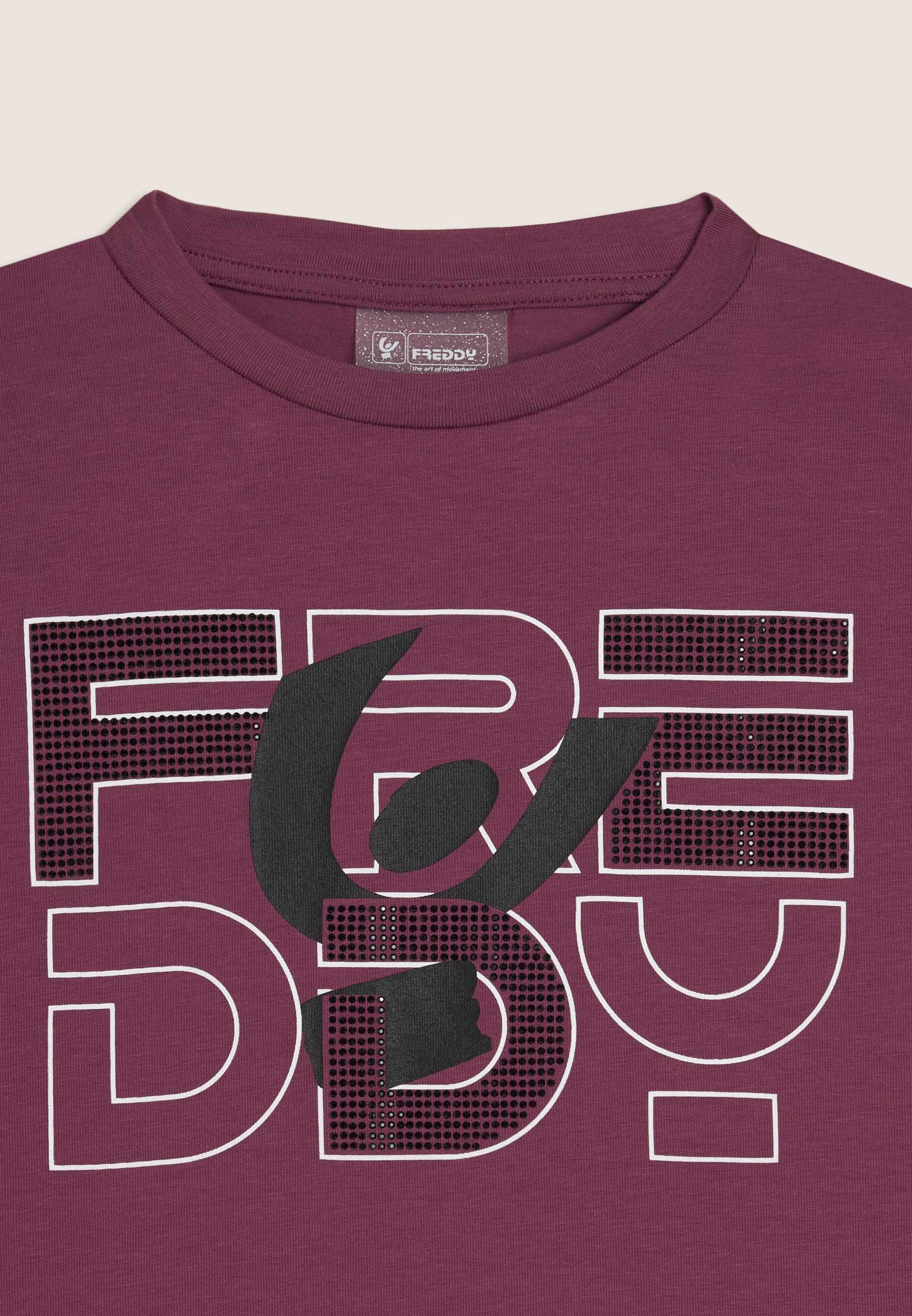 freddy-t-shirt-junior-con-logo-in-strass-maglia-maniche-corte-cotone-elasticizza image 6