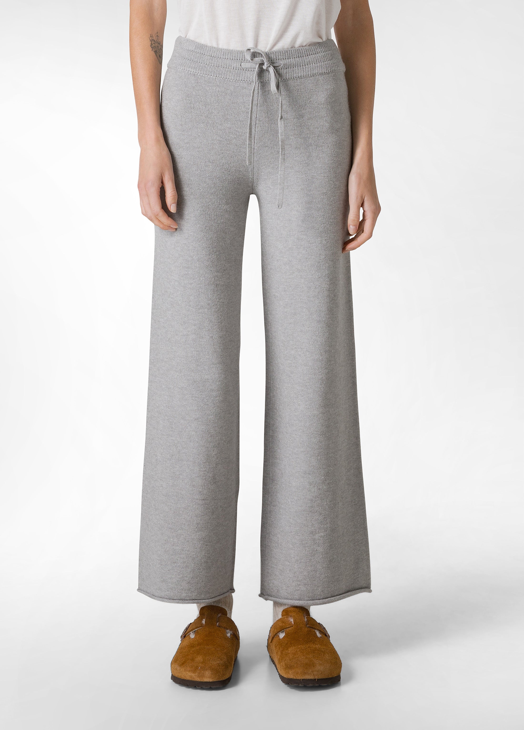 deha-pantalone-gamba-larga-in-maglia-grigio image 2