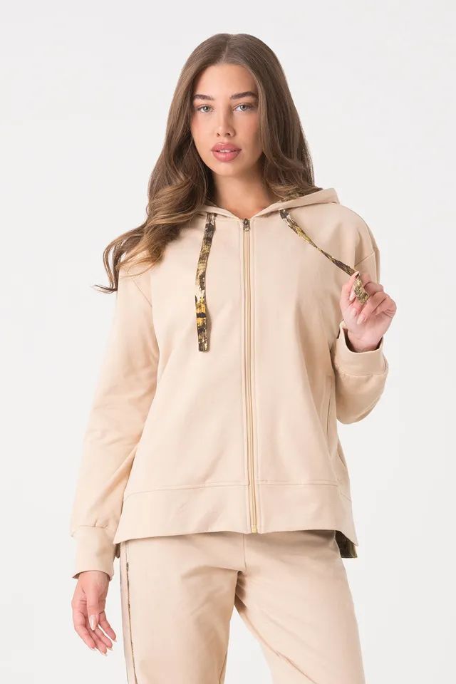 dimensione-danza-felpa-con-cappuccio-full-zip-donna-con-stampa-animalier image 1