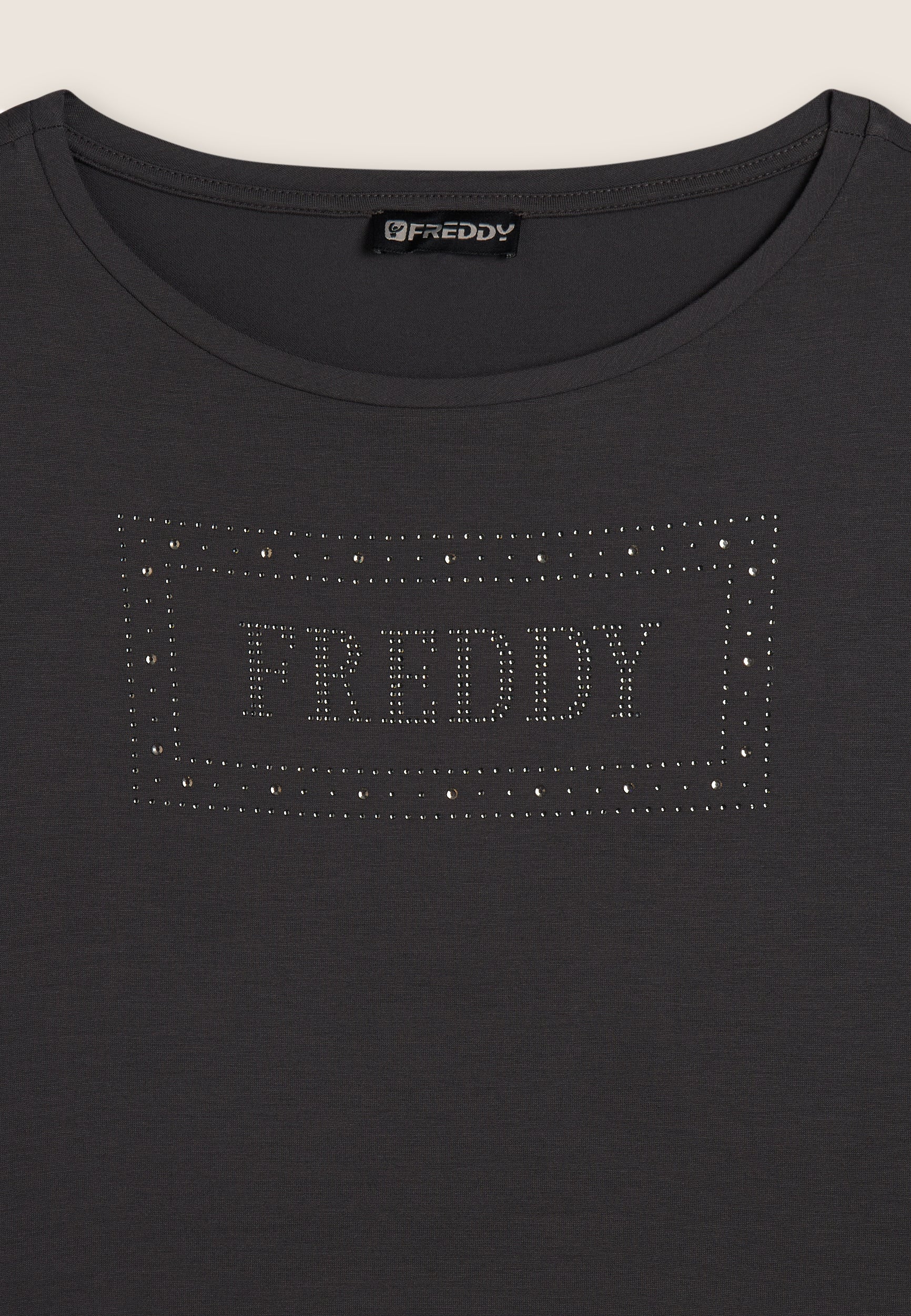 freddy-t-shirt-donna-con-logo-strass-e-glitter-jersey-viscosa image 7