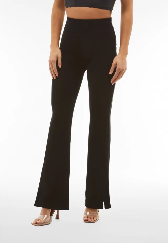 freddy-pantaloni-wr-up-flare-vita-alta-in-similpelle-wet-effect image 1