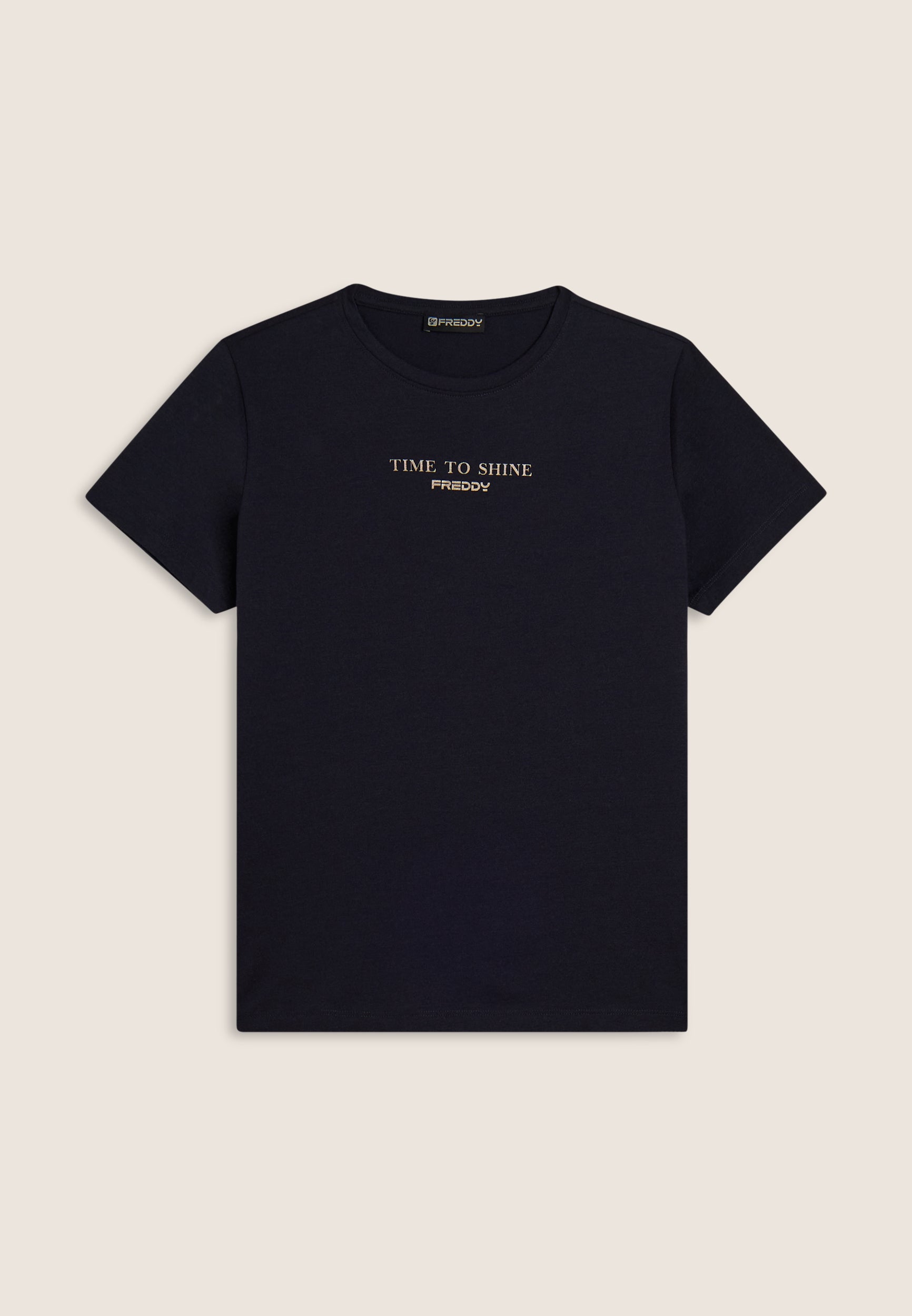 freddy-t-shirt-da-donna-comfort-time-to-shine-stampa-dorata image 7