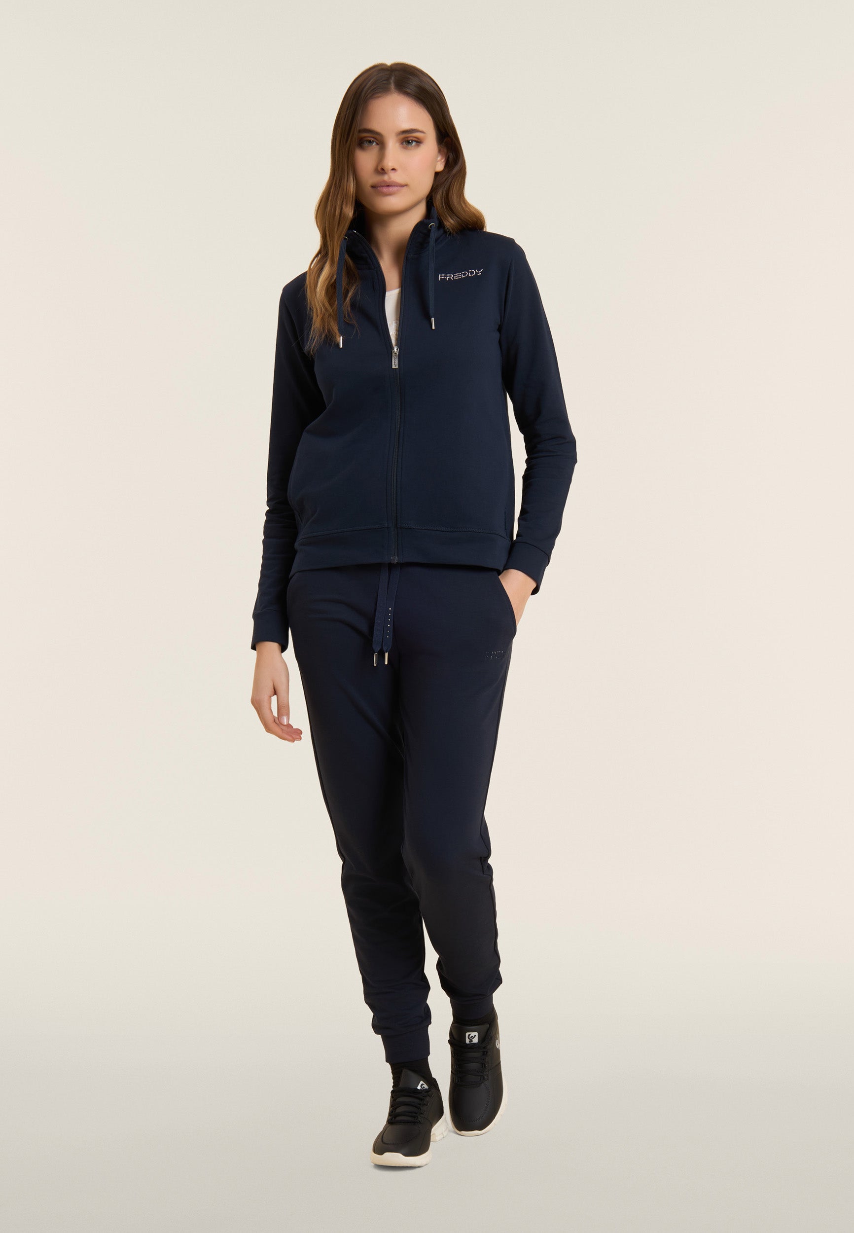 freddy-pantaloni-sportivi-french-terry-con-polsino-e-strass image 2