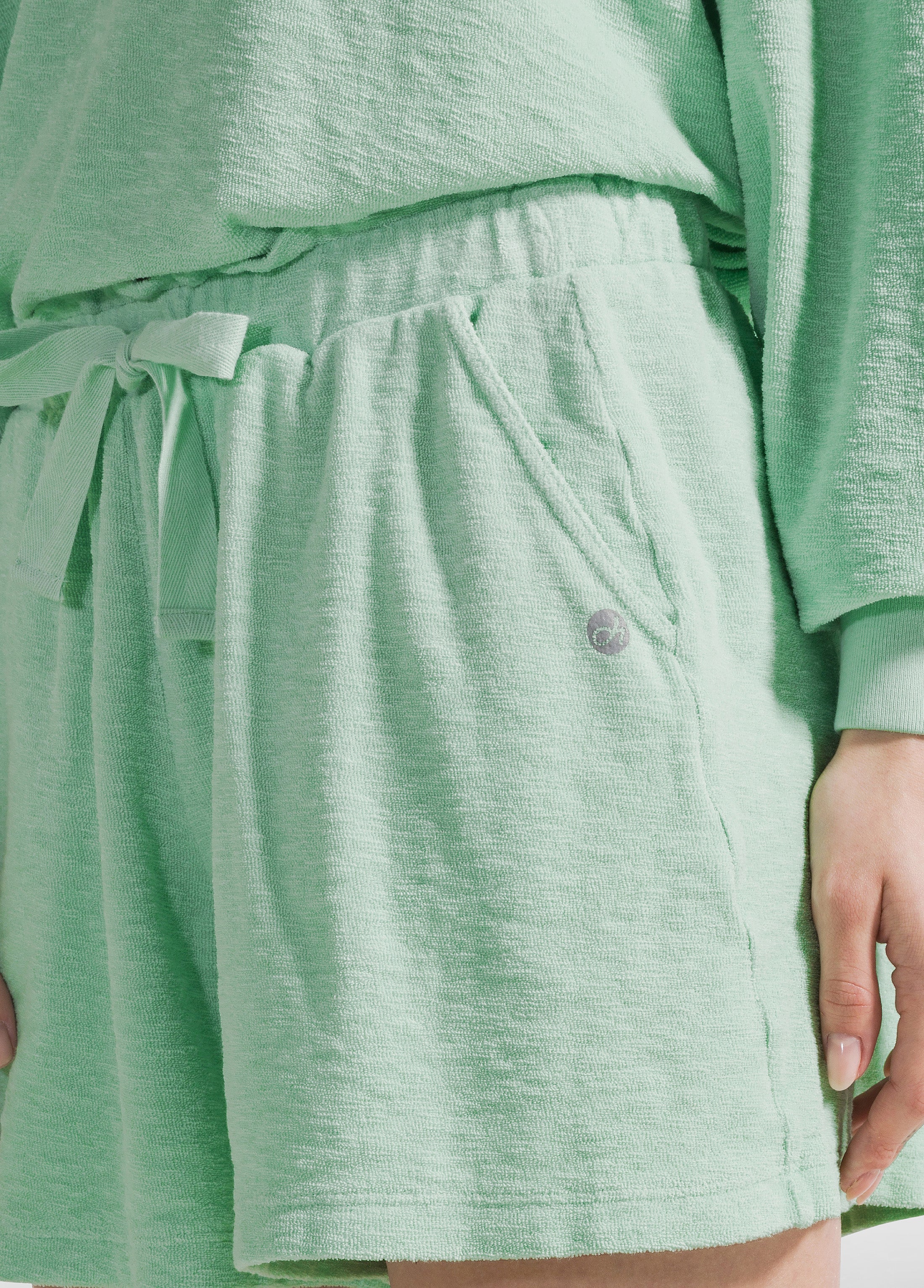 deha-shorts-in-spugna-verde-shorts-cotone-vita-elastica image 4
