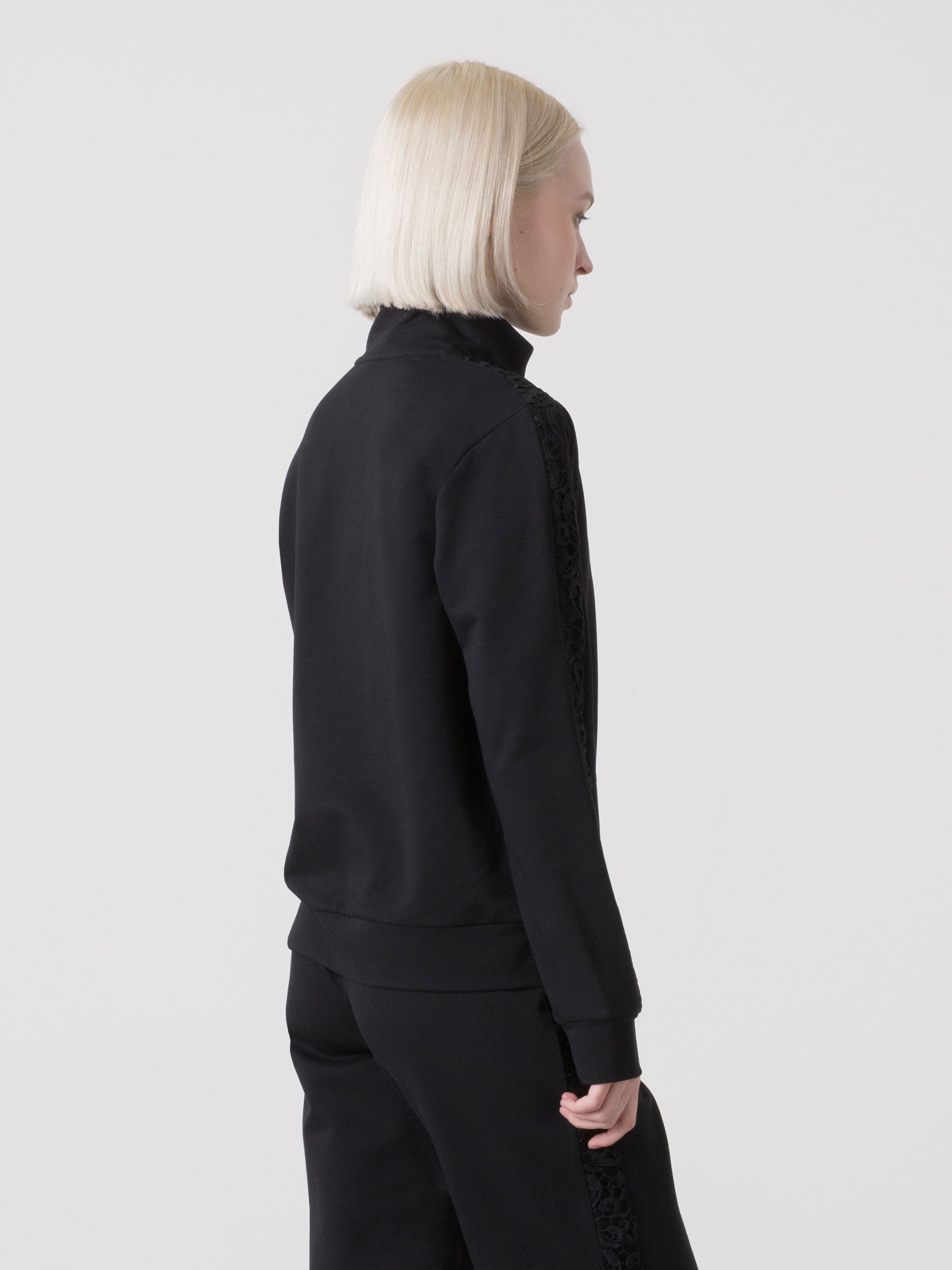 dimensione-danza-felpa-donna-full-zip-macram-collo-alto-con-tasche-laterali image 8