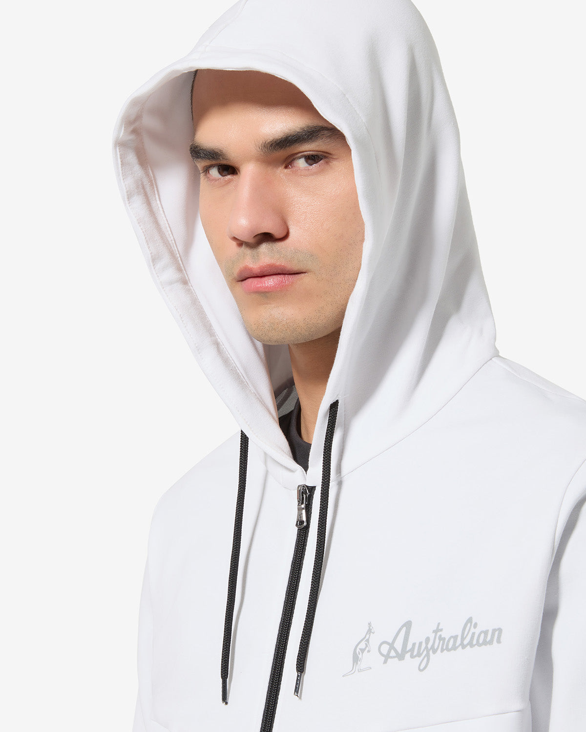 australian-gen-track-jacket-felpa-con-cappuccio-bianca image 4