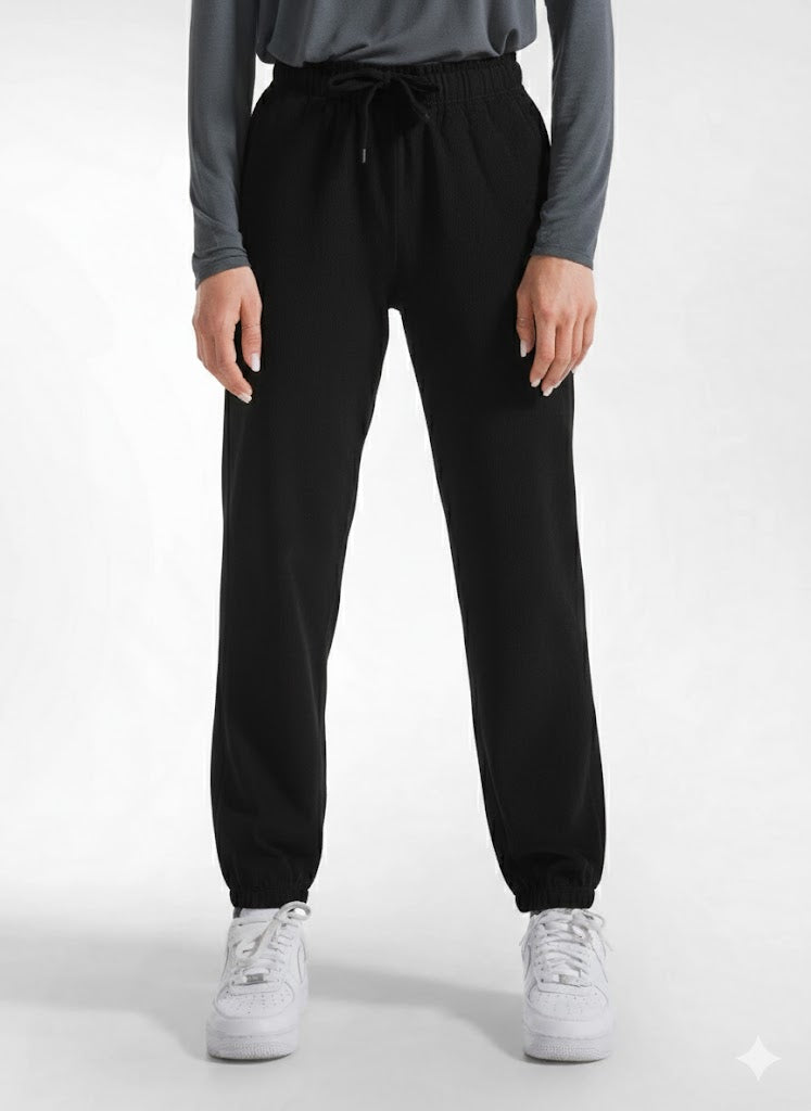deha-pantaloni-in-velluto-con-coulisse-in-vita-nero image 2