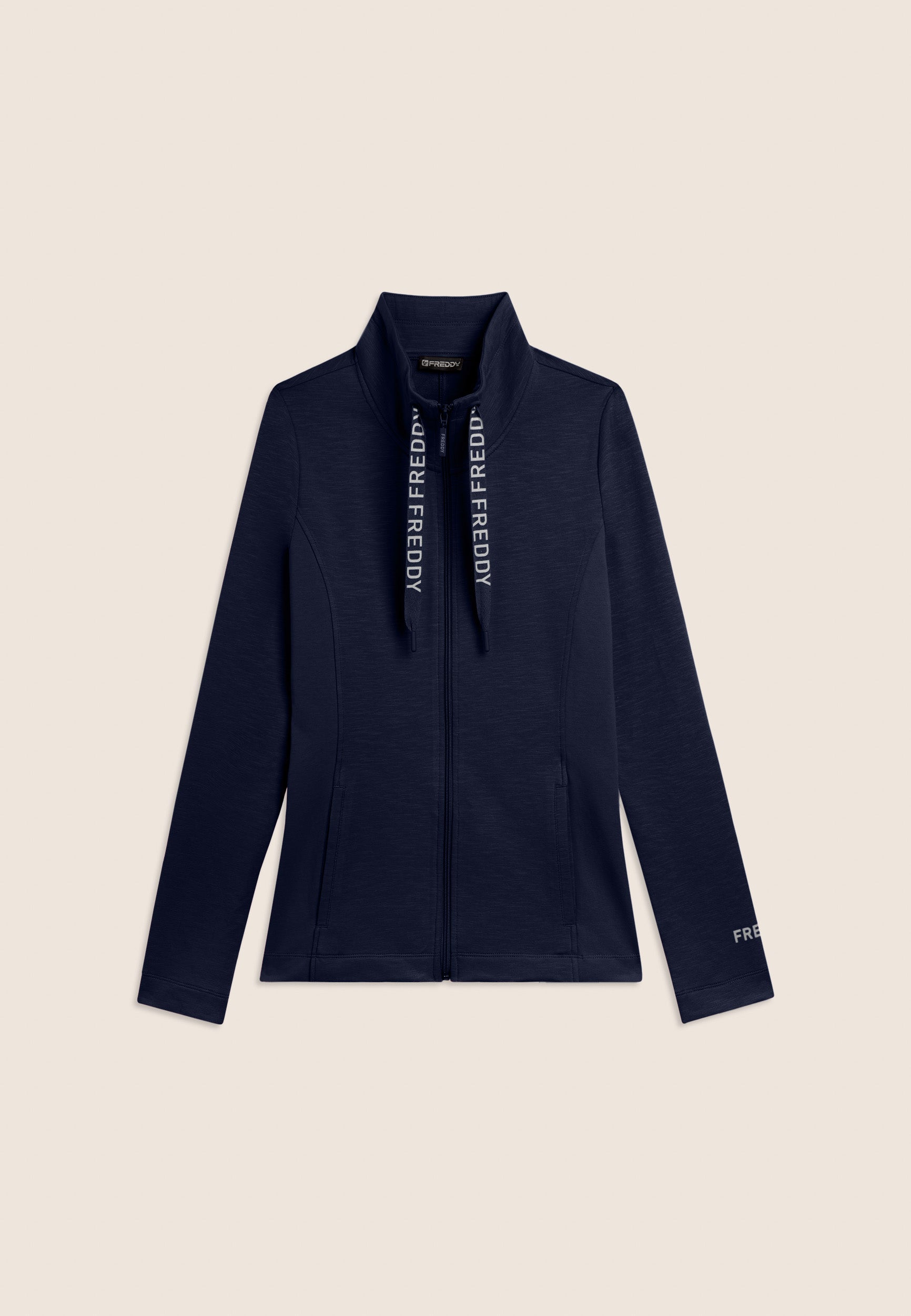 freddy-felpa-tessuto-fiammato-collo-alto-zip-coulisse-slim image 8