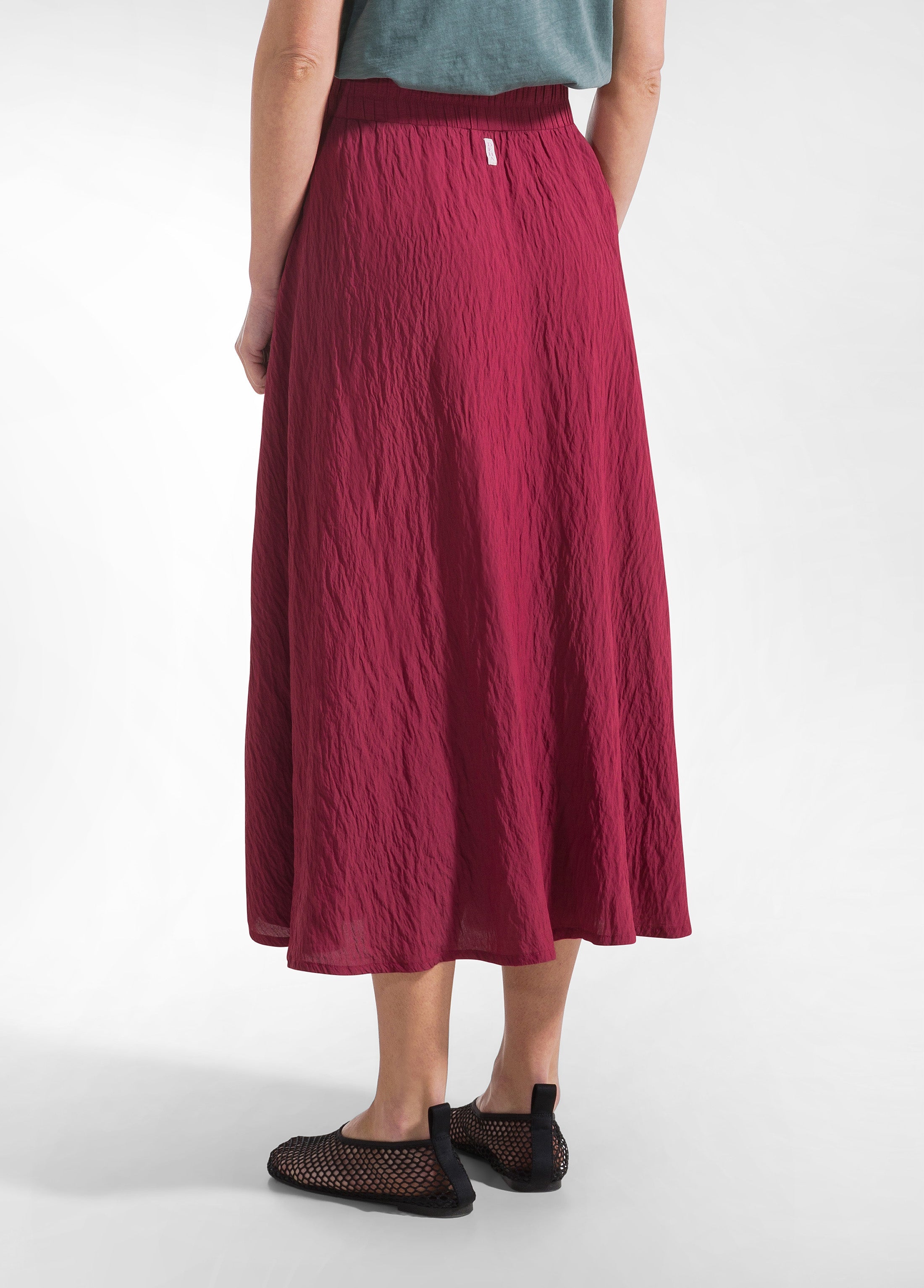 deha-gonna-in-viscosa-effetto-stropicciato-rosso-d42628 image 3