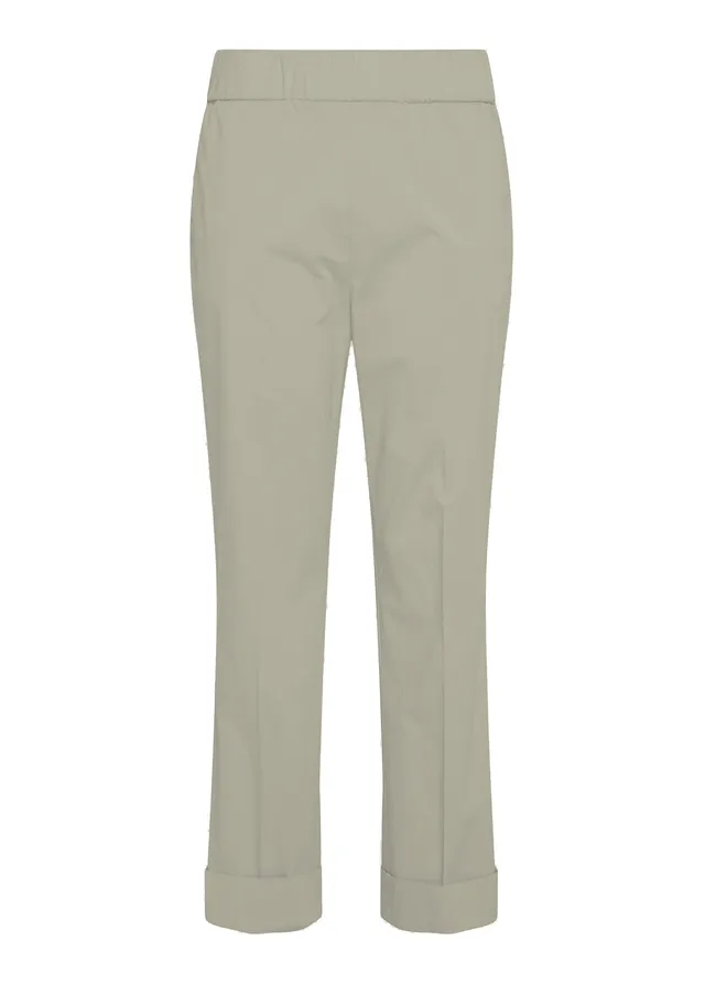 deha-pantalone-sigaretta-popeline-stretch-beige-donna image 1