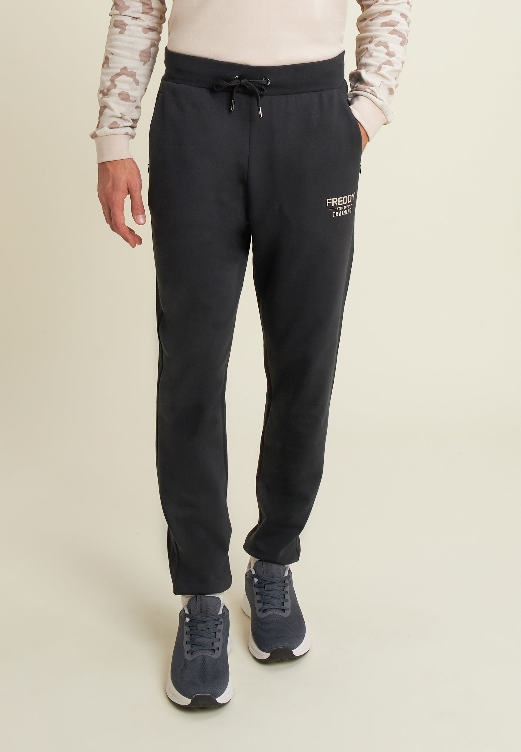 freddy-pantaloni-joggers-uomo-felpa-cotone-con-polsino image 1