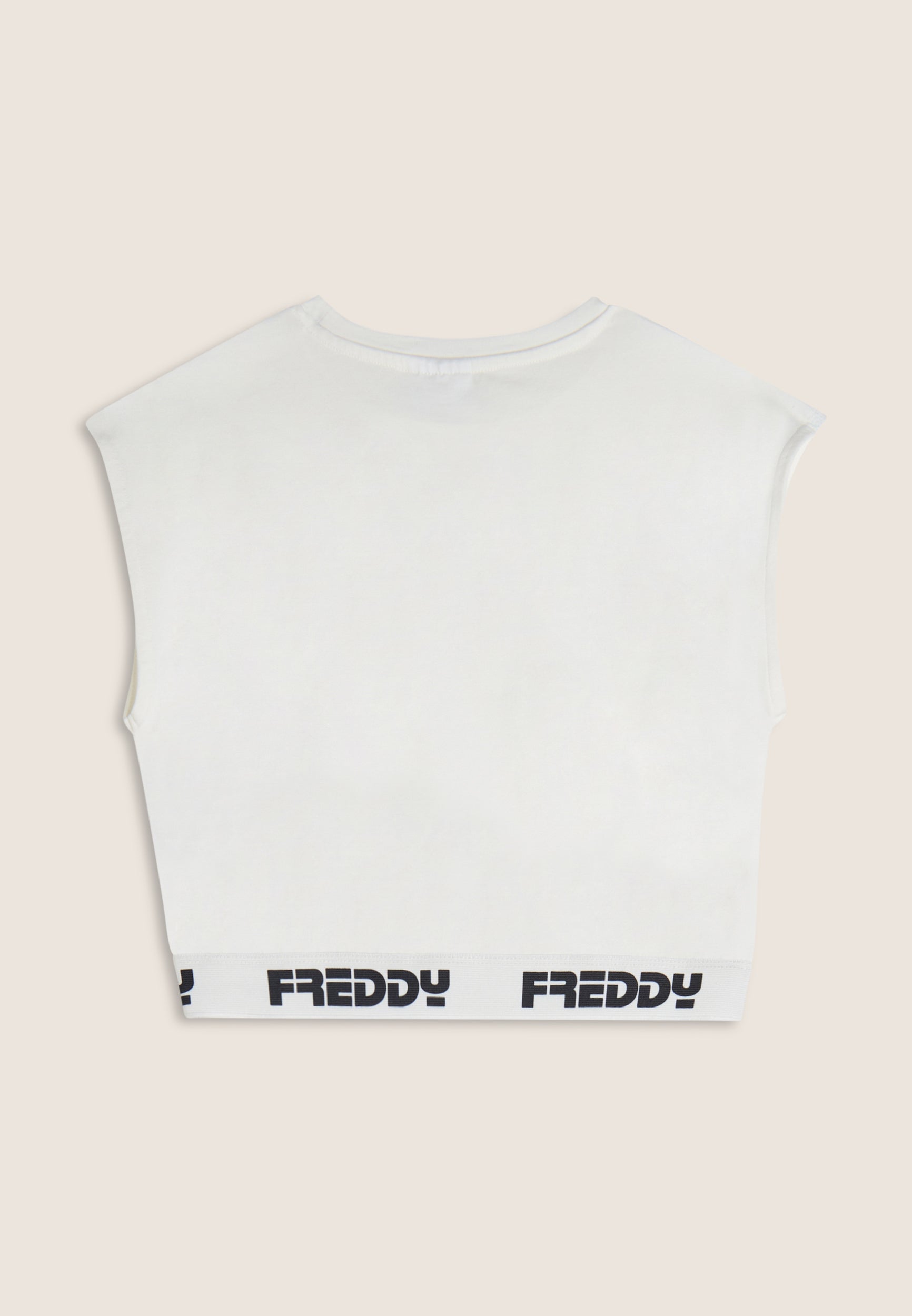 freddy-top-senza-maniche-comfort-fit-cropped-in-cotone-elasticizzato-con-elastic image 5