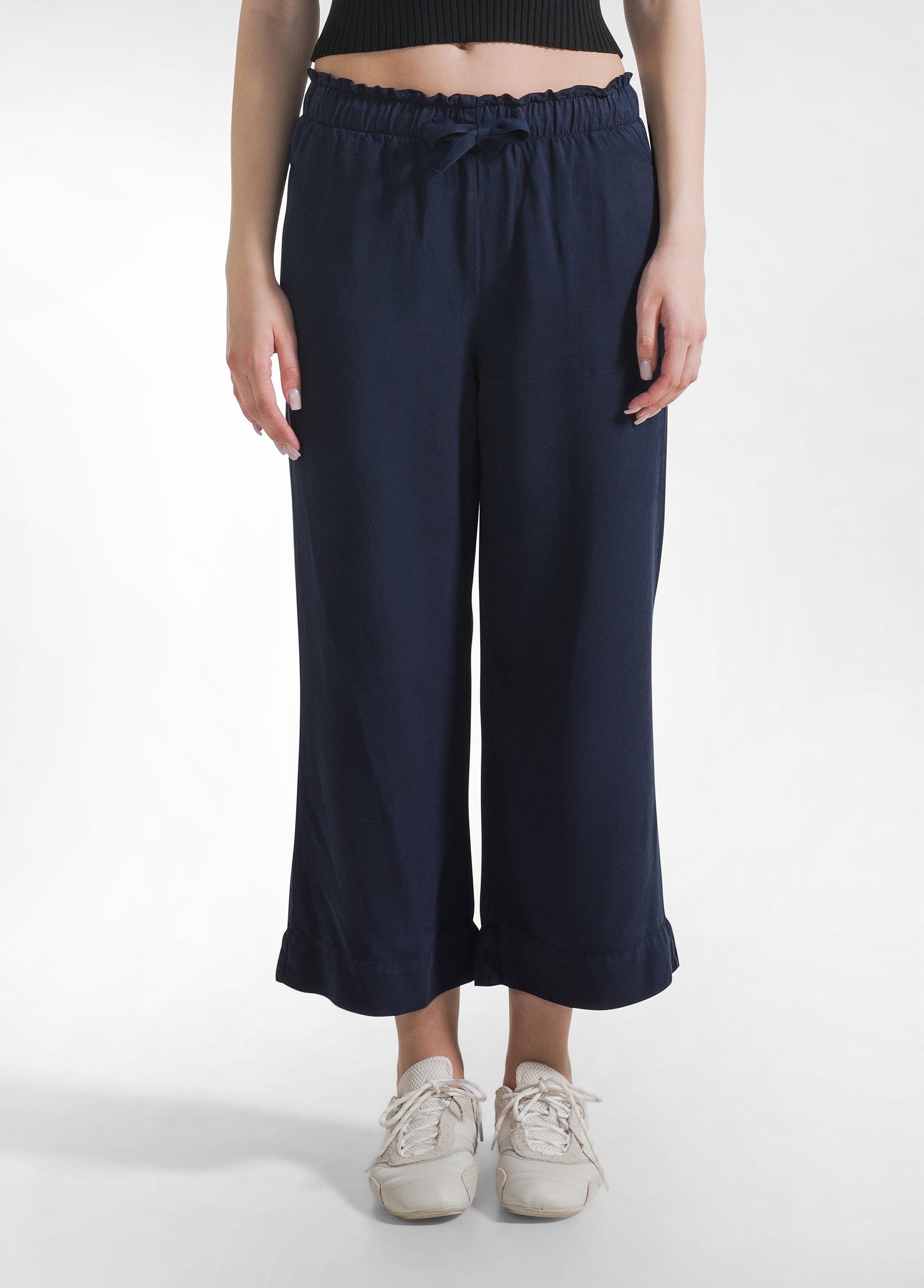 deha-pantaloni-crop-in-lyocell-blu image 2