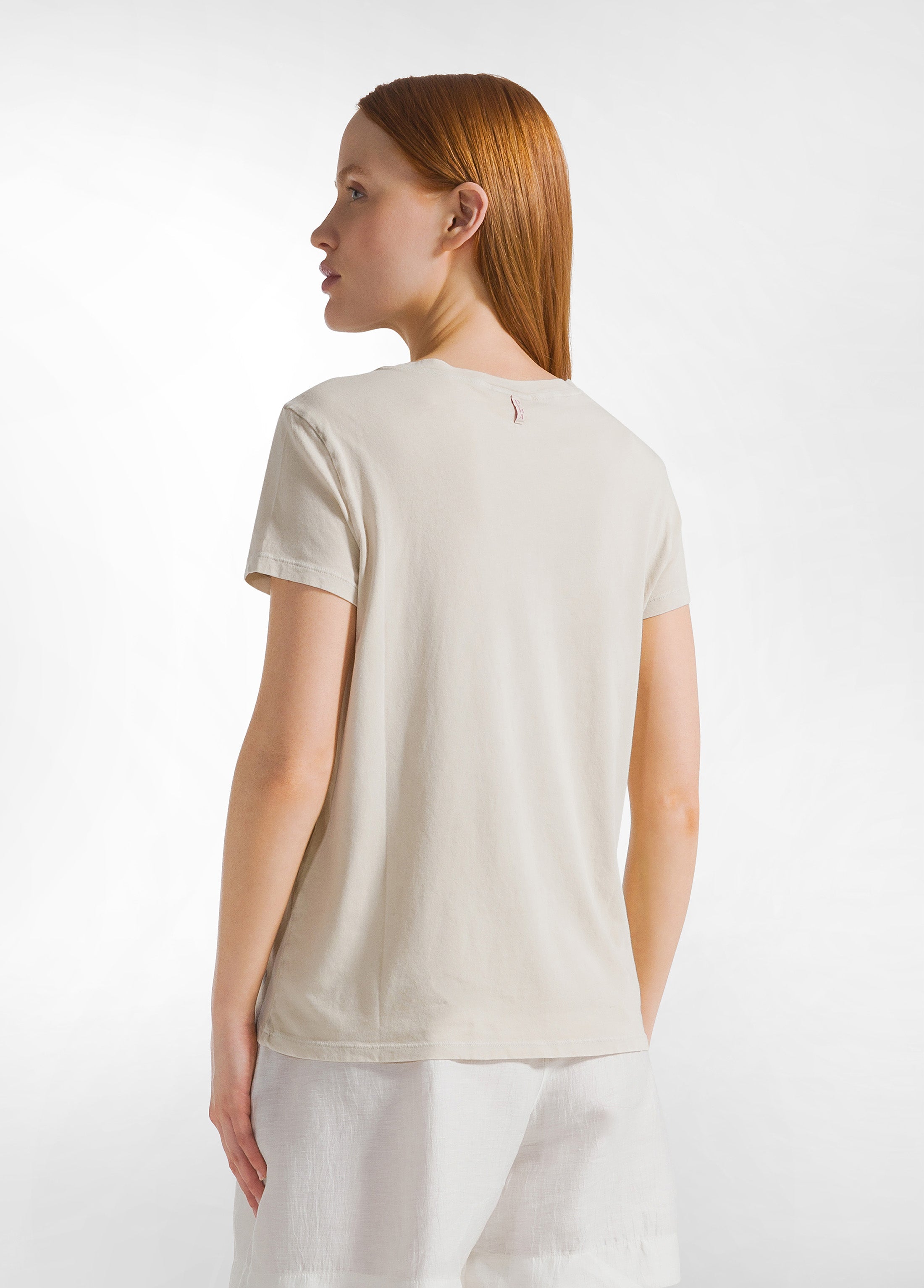 deha-t-shirt-effetto-marmorizzato-beige-girocollo image 2