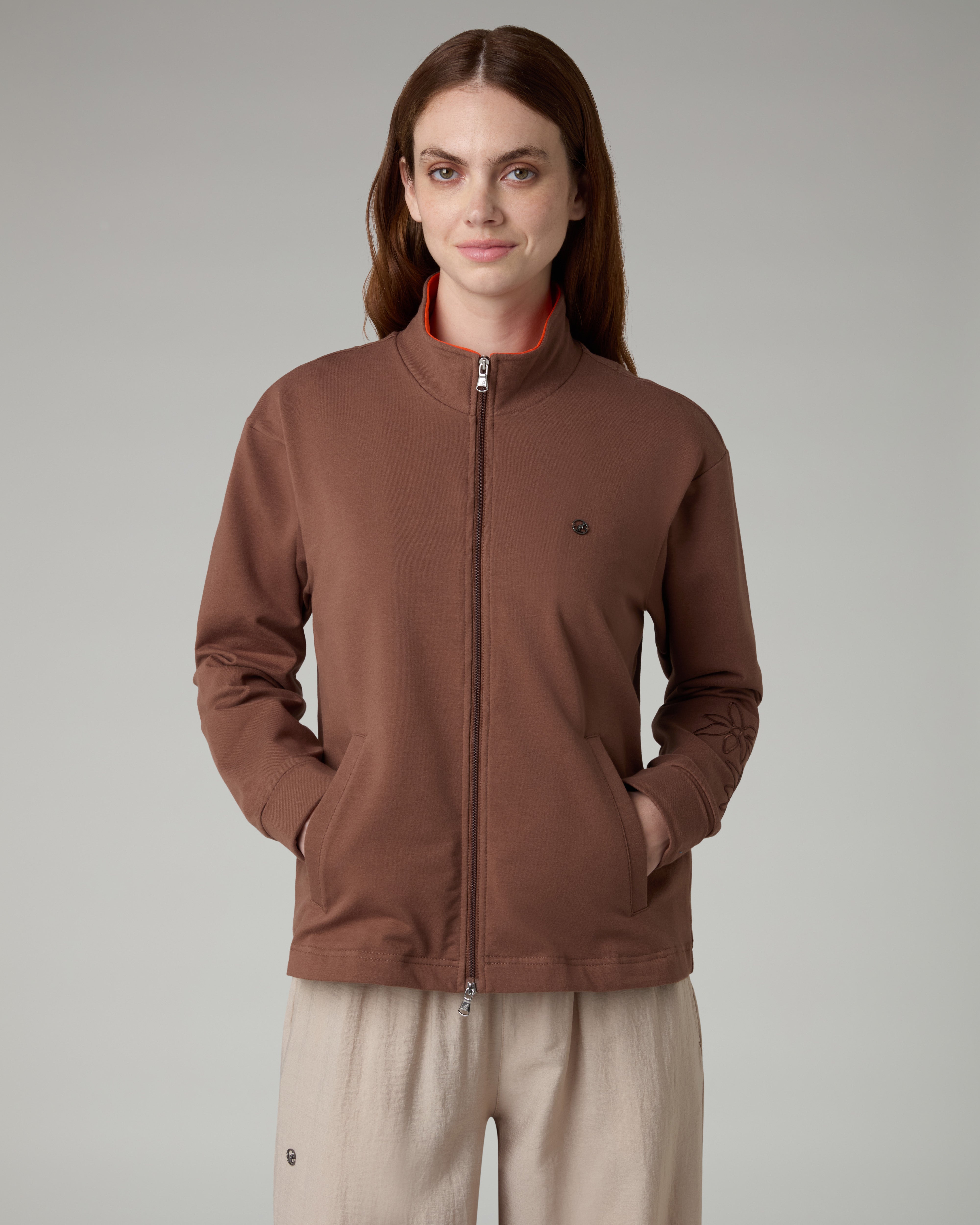 australian-patch-flowers-track-jacket-giacca-sportiva-cannella image 2