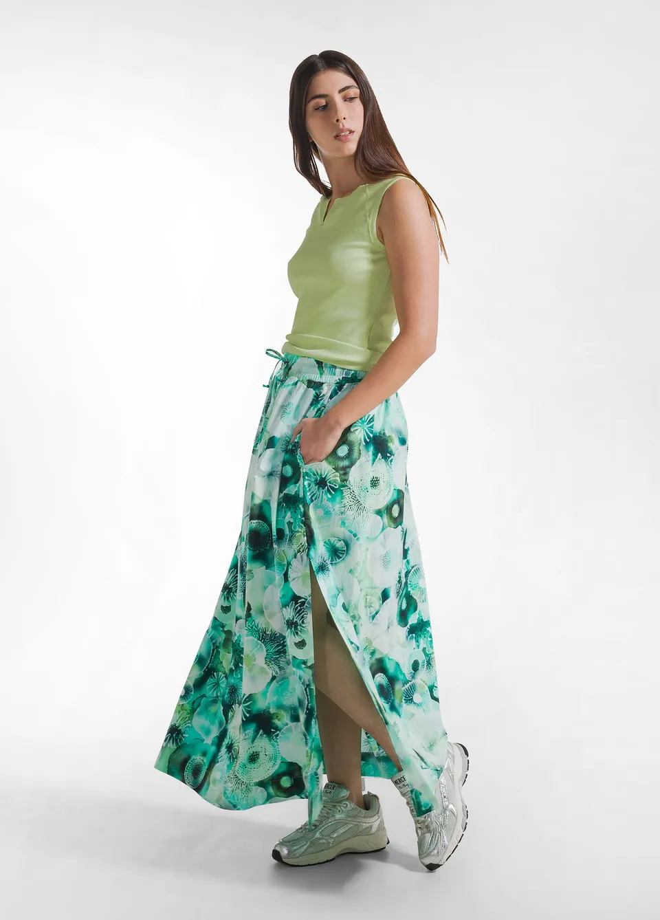 deha-gonna-maxi-in-popeline-effetto-parachute-all-over-100-cotone image 1