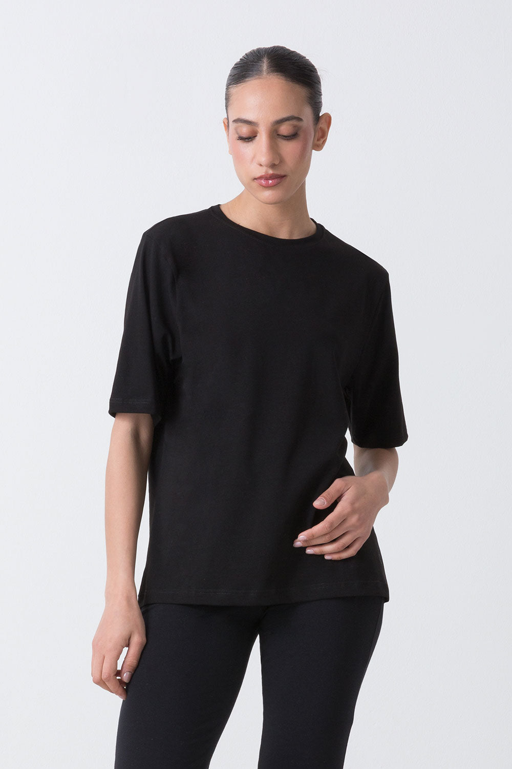 dimensione-danza-basic-t-shirt-in-jersey-elasticizzato-girocollo-maniche-corte image 6
