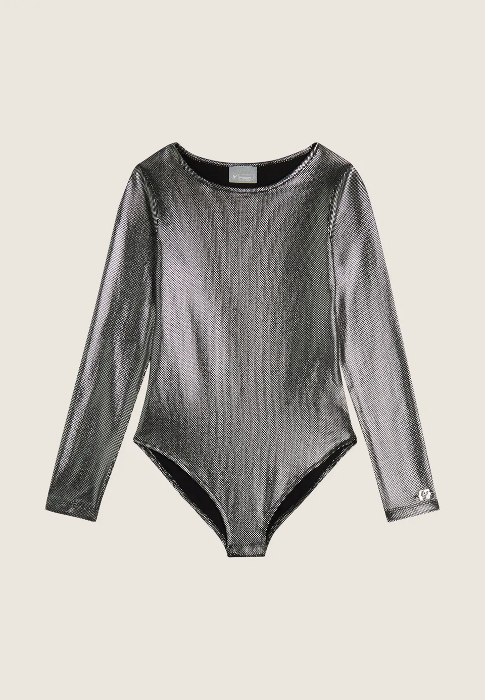 freddy-body-bambina-in-jersey-coated-effetto-argento-maniche-lunghe image 1