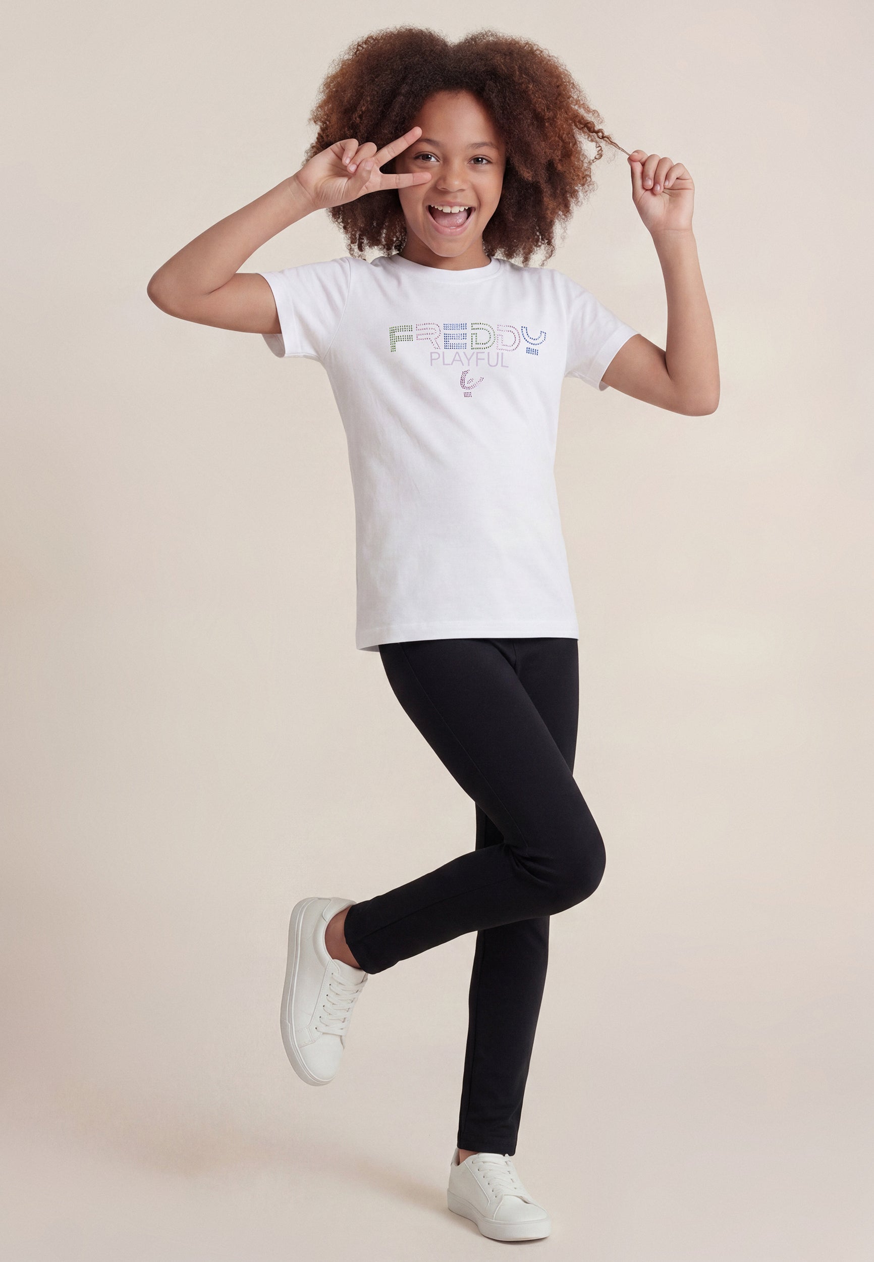 freddy-playful-t-shirt-con-strass-da-bambina-e-ragazza image 2