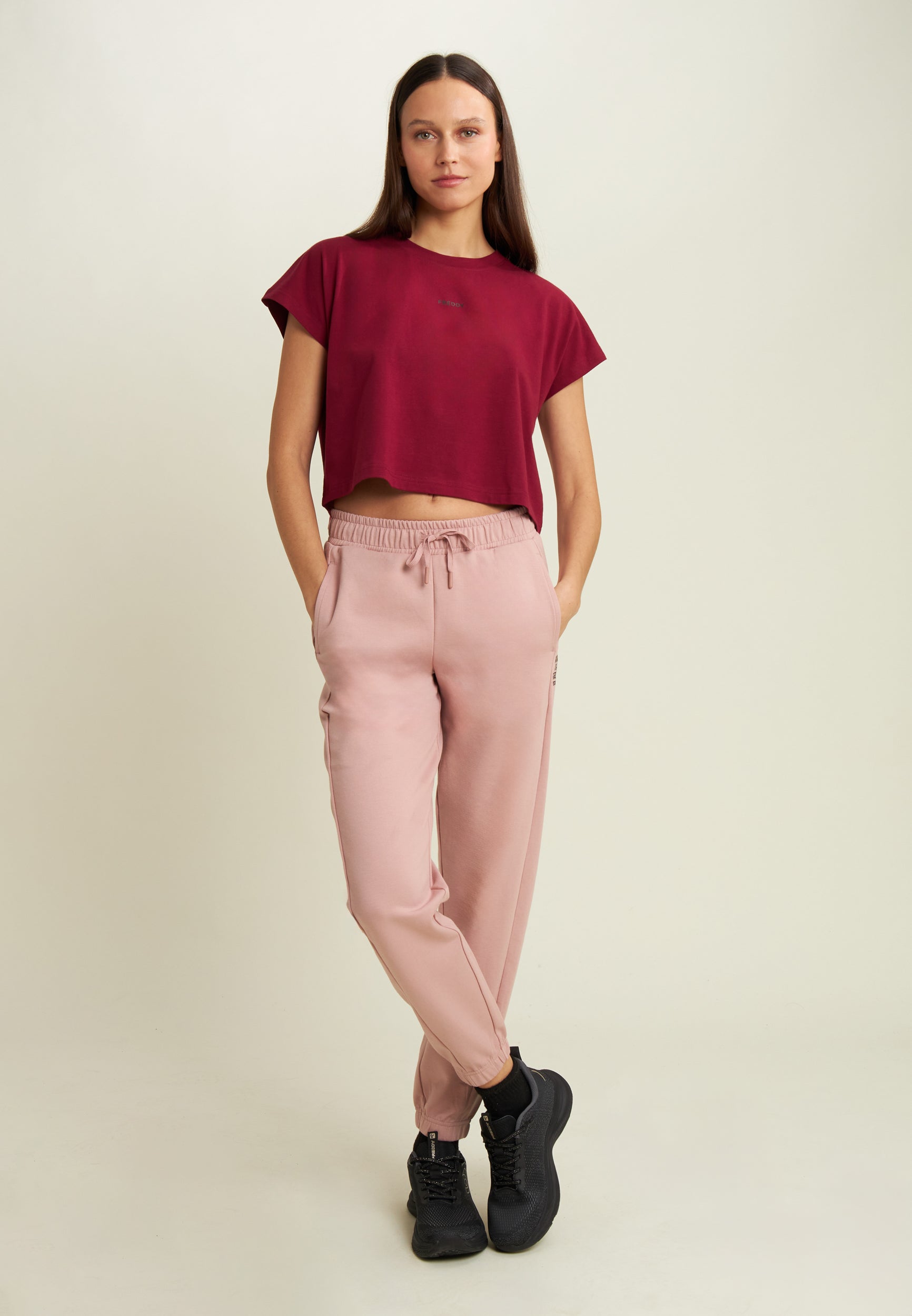 freddy-pantaloni-sportivi-donna-comfort-con-coulisse-felpa-garzata image 2