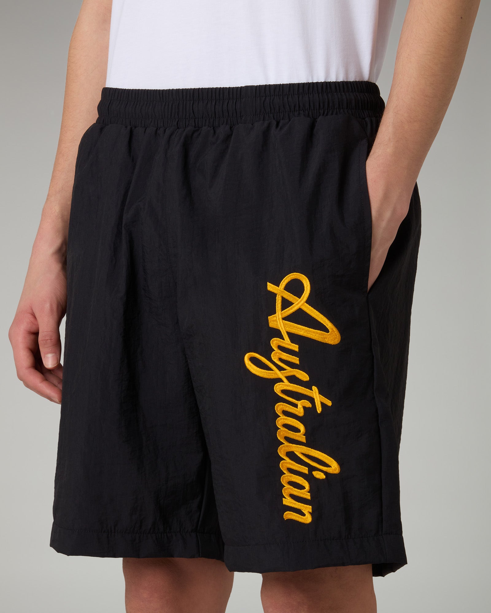 australian-embroidery-logo-short-pantaloncino-nero-retr image 4