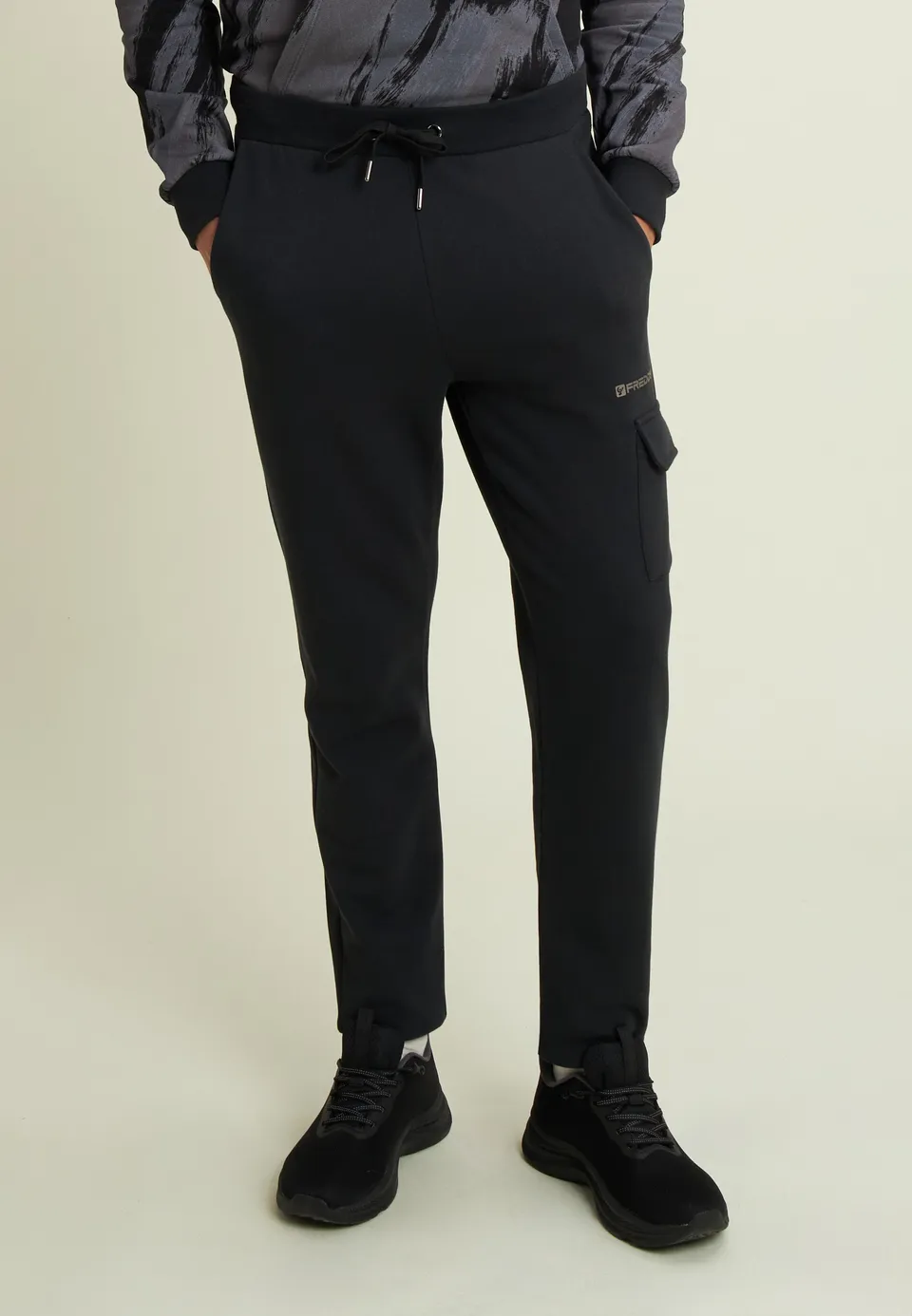 freddy-pantaloni-jogger-uomo-felpa-cotone-tasca-cargo-polsino image 1