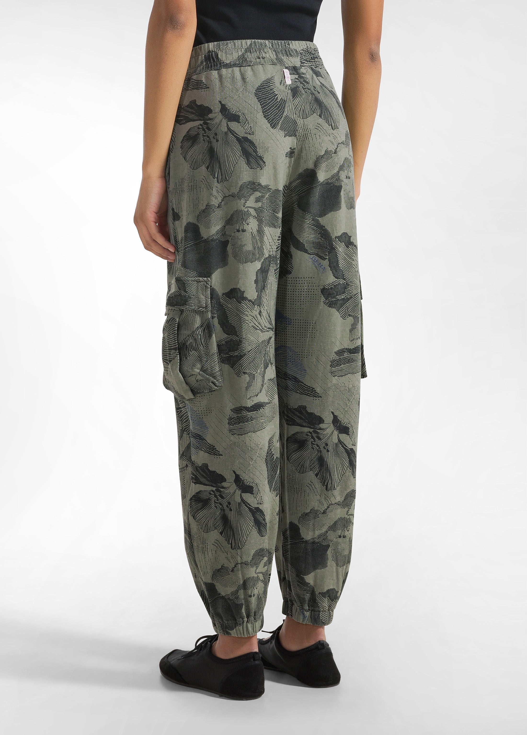 deha-pantalone-cargo-in-felpa-allover-verde image 3