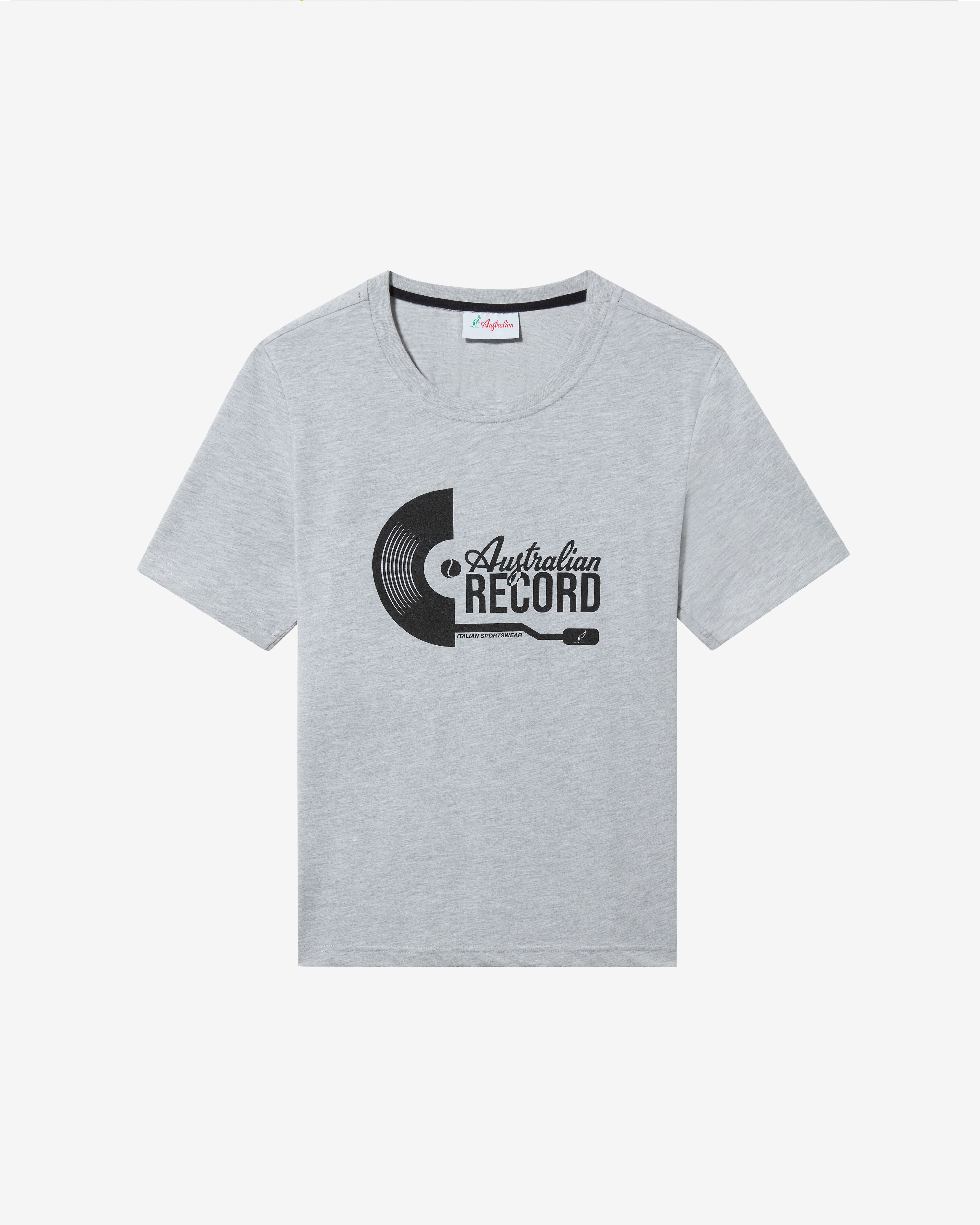 australian-record-t-shirt-in-cotone-grigio-melange-regular-fit image 4
