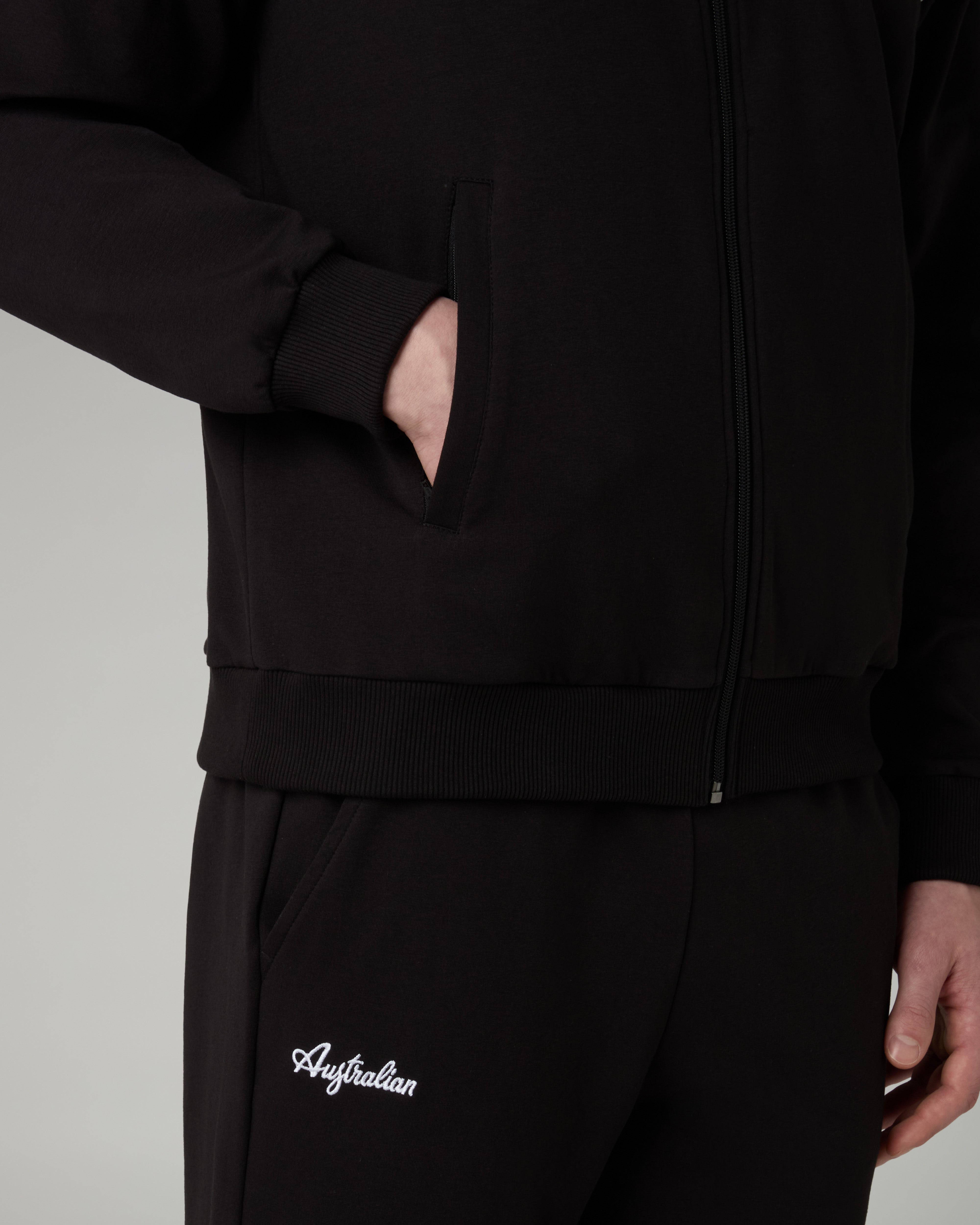 australian-essential-line-tracksuit-tuta-nera-full-zip image 5