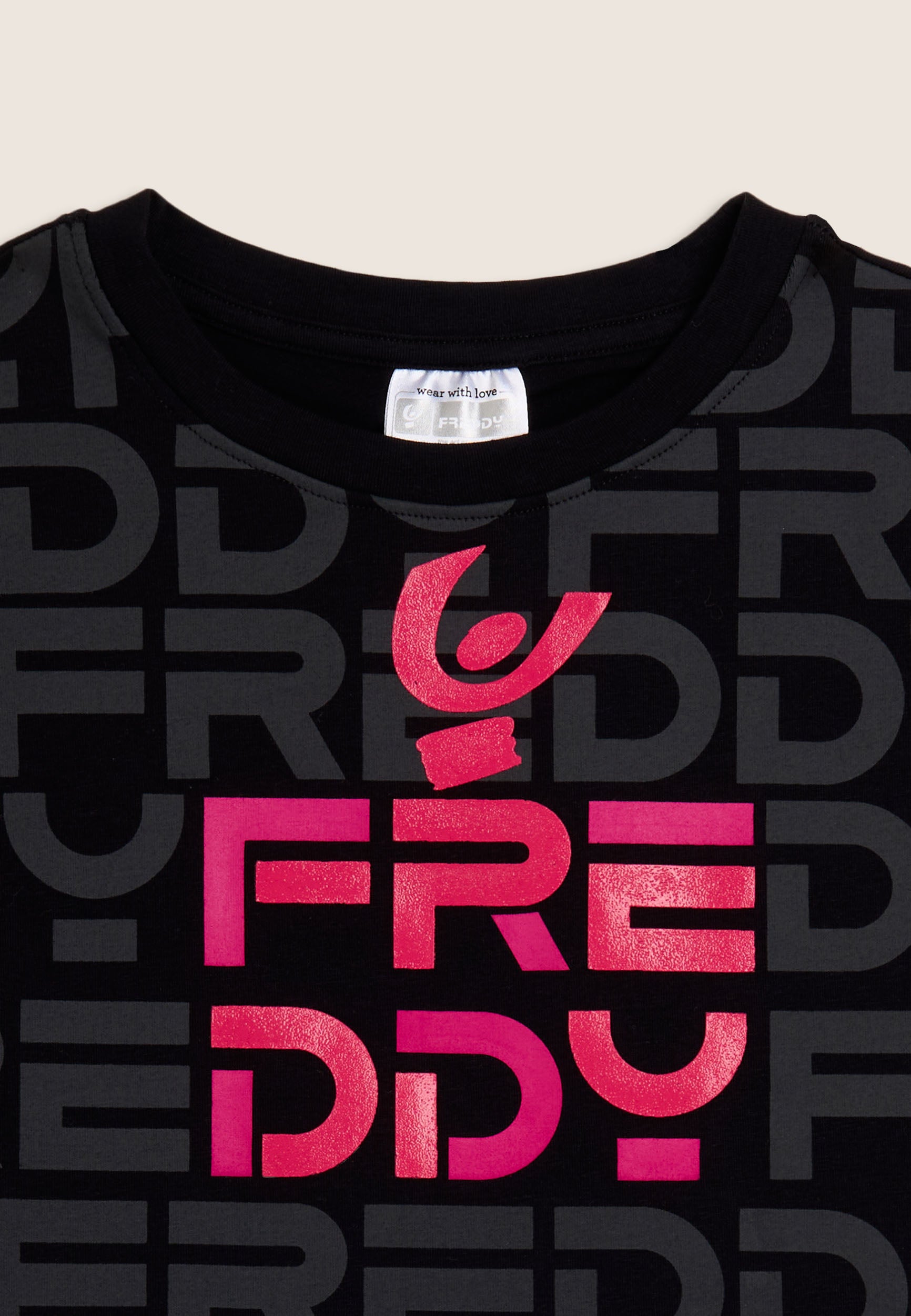 freddy-t-shirt-junior-cropped-regular-con-stampa-freddy-all-over image 3