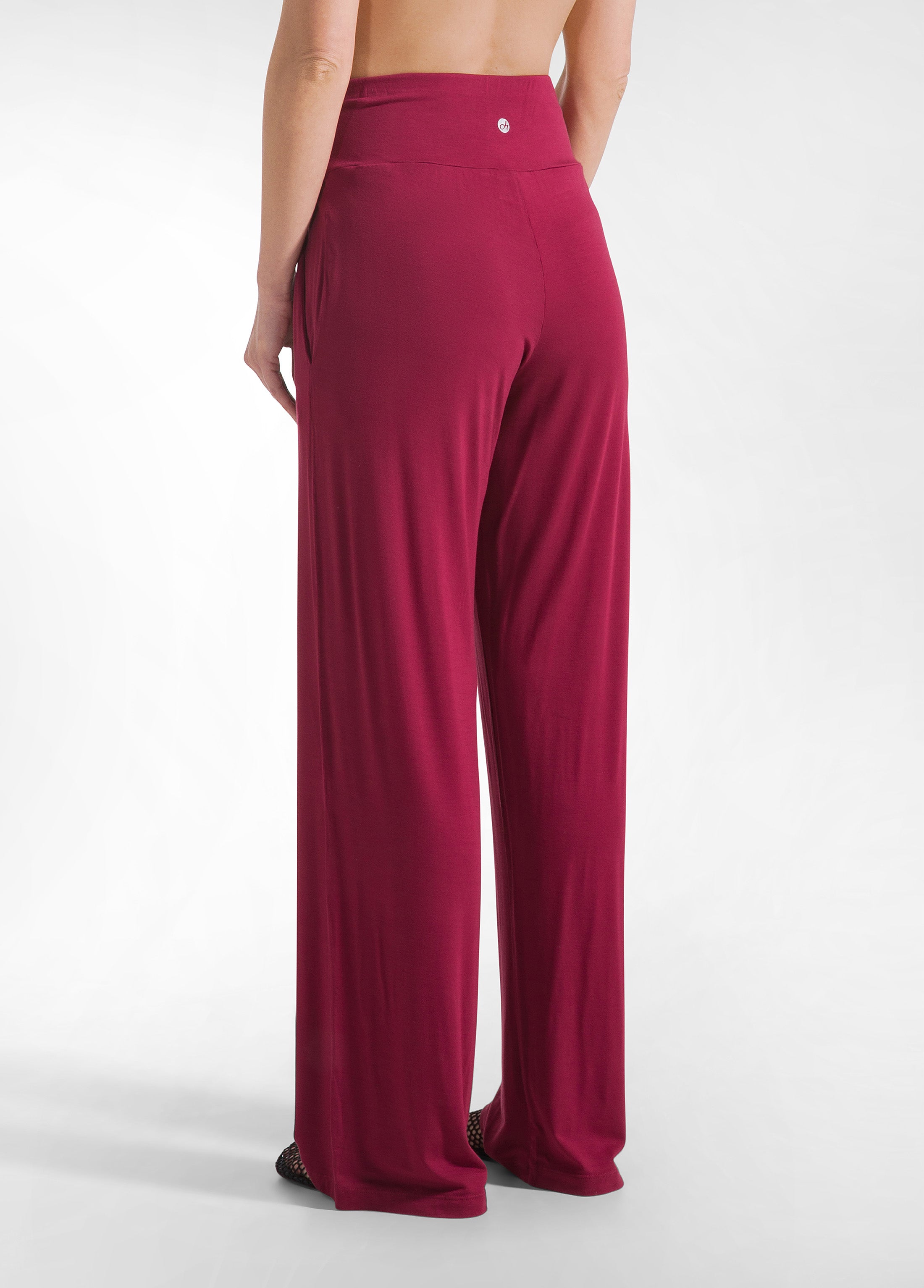 deha-completo-t-shirt-e-pantalone-dritto-in-viscosa-stretch-rosso image 7