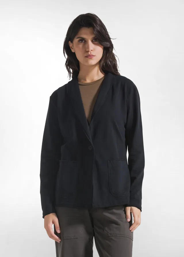 deha-blazer-a00572-in-cotone-stretch-nero image 1