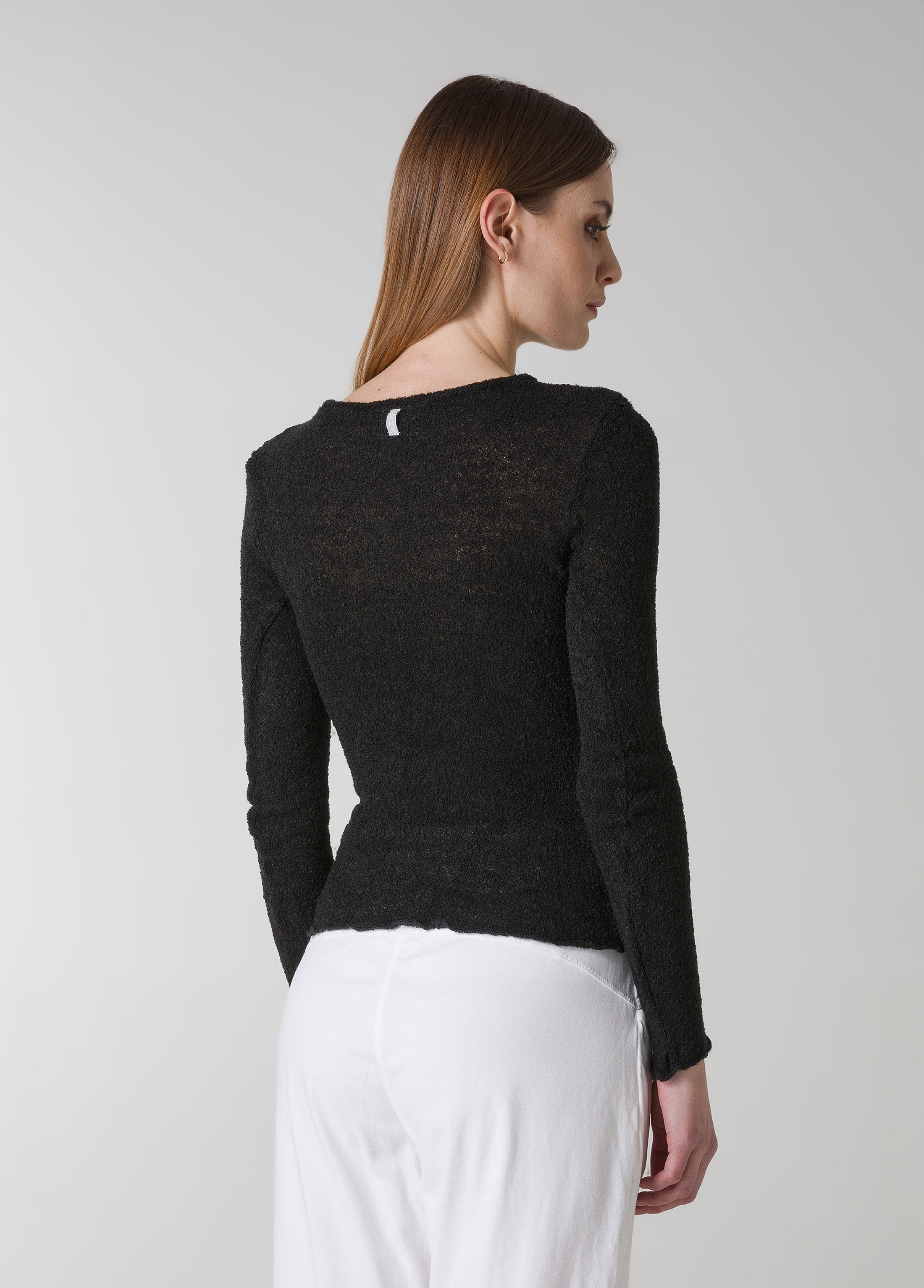 deha-maglia-boucle-nero-maglia-girocollo-manica-lunga image 3