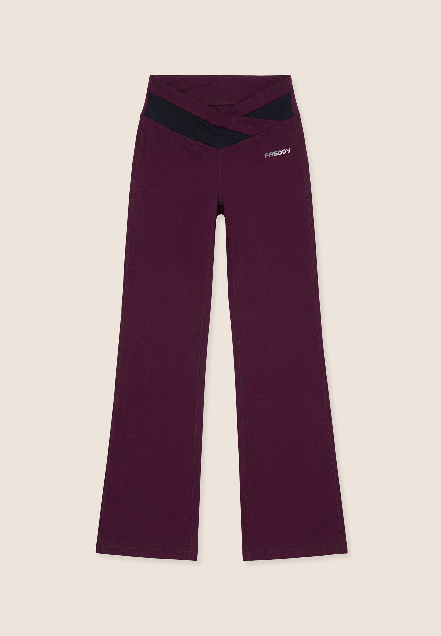 freddy-leggings-flare-mano-pesca-vita-alta-a-incrocio image 1