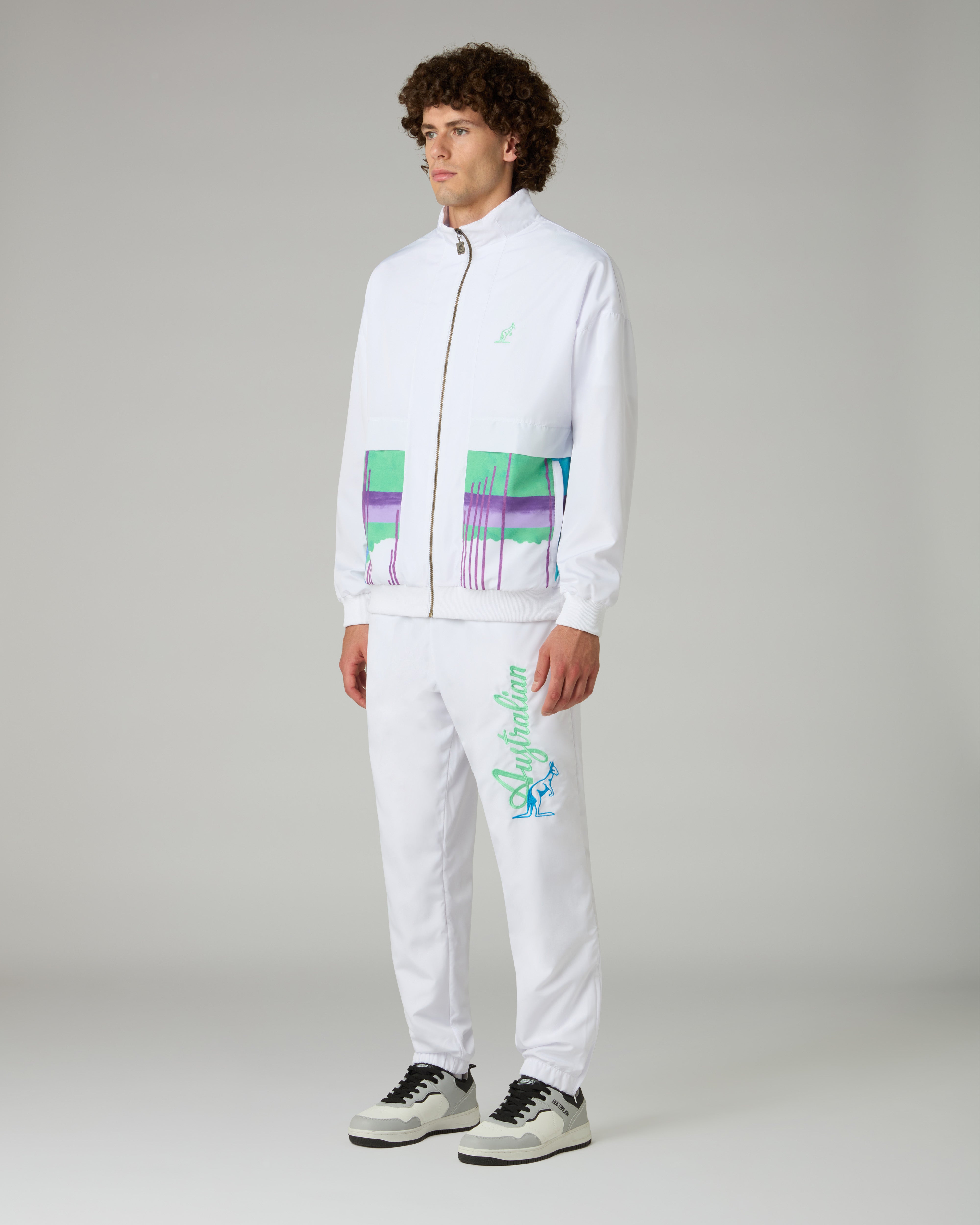 australian-lost-bumper-track-pant-pantalone-tecnico-bianco-con-zip-made-in-italy image 2