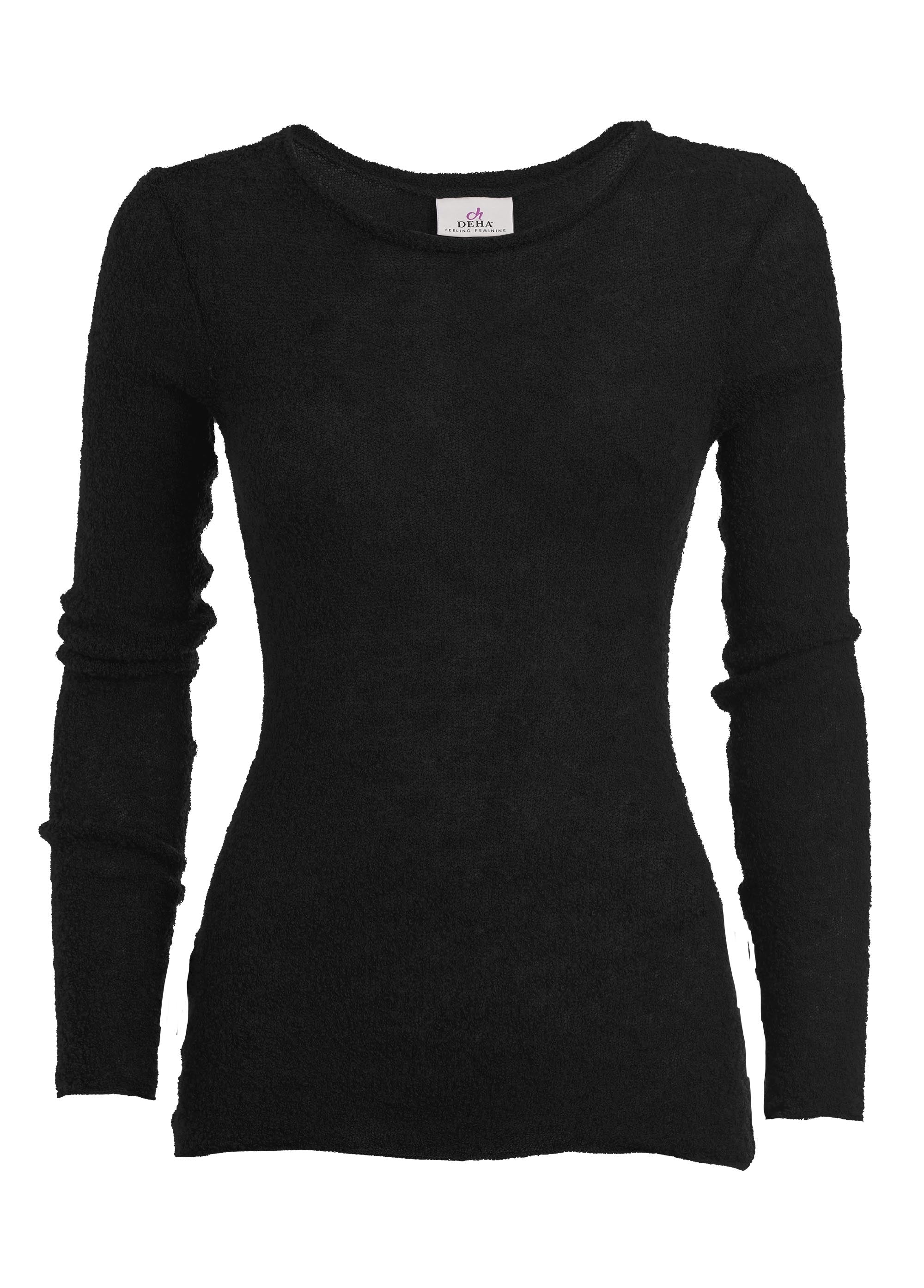 deha-maglia-boucle-nero-maglia-girocollo-manica-lunga image 4