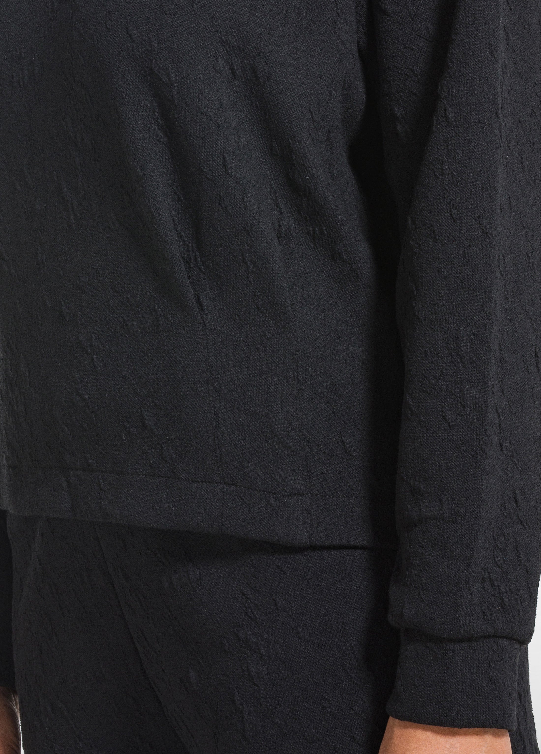 deha-d52520-felpa-girocollo-matelass-con-pieghe-nero image 3