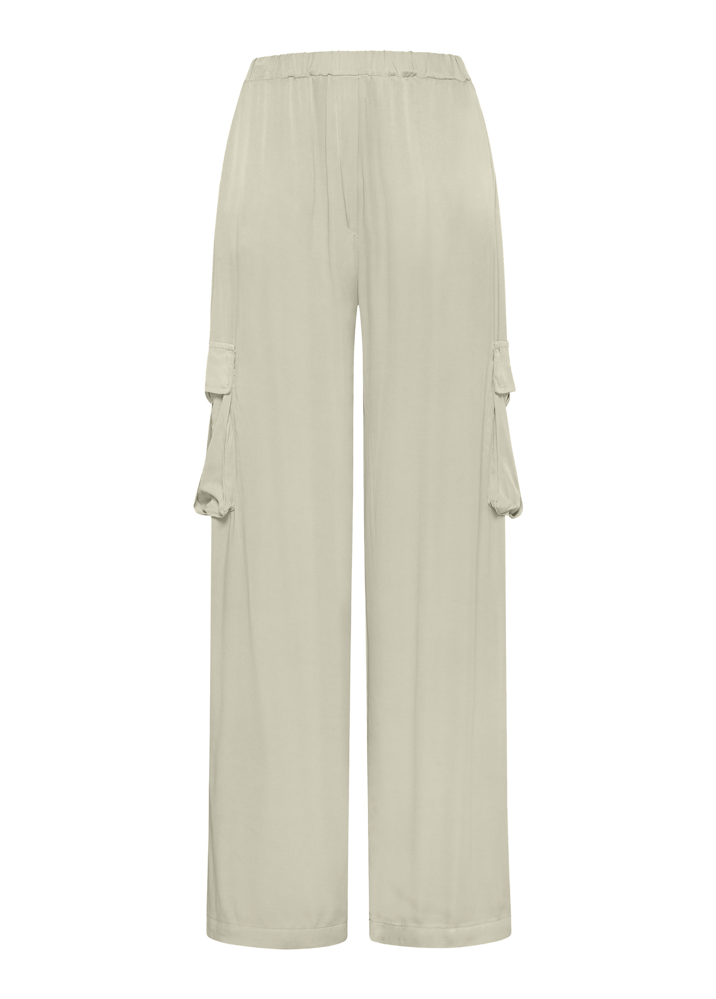 deha-pantalone-cargo-palazzo-in-raso-beige image 3