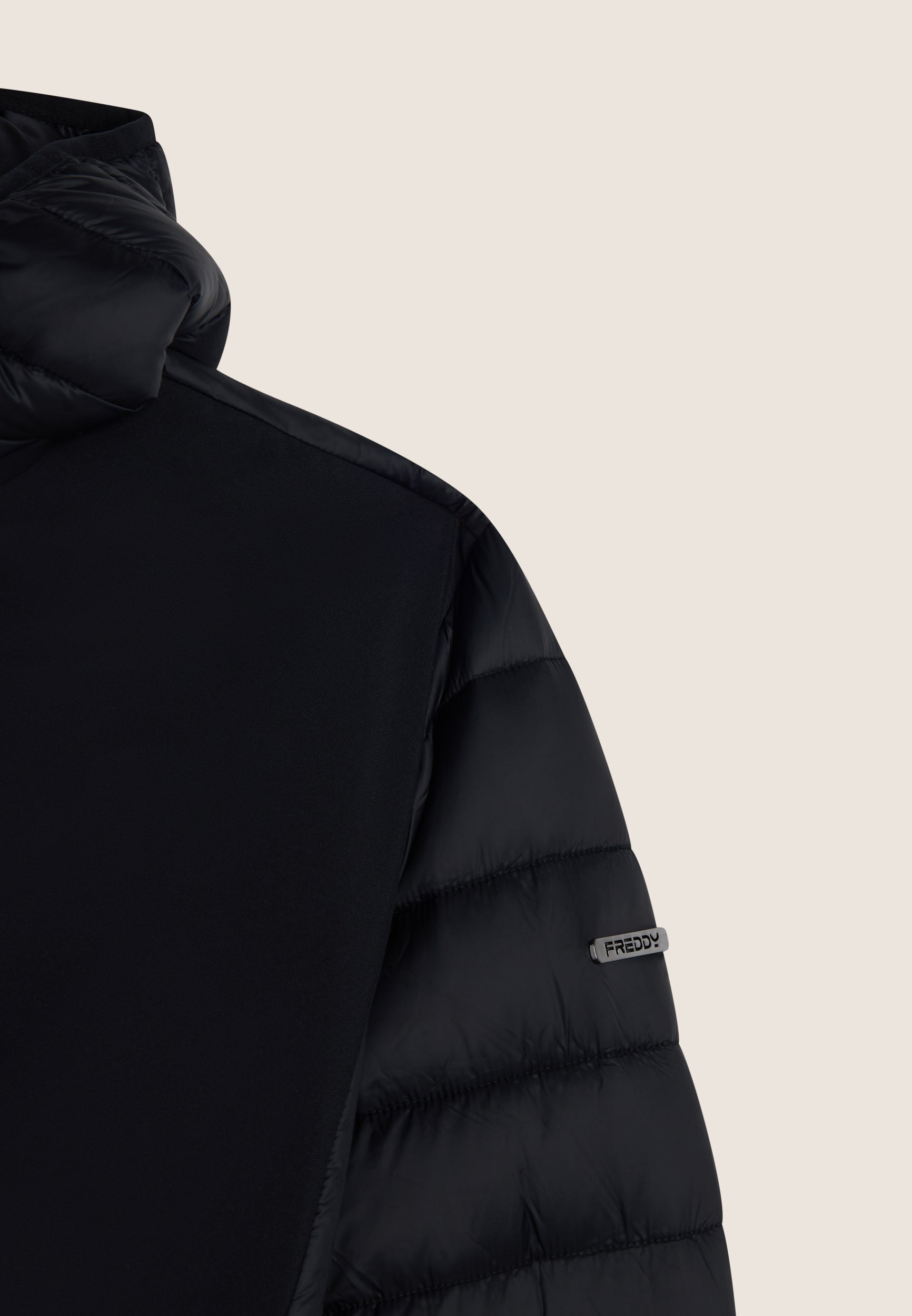 freddy-piumino-trapuntato-uomo-con-fronte-softshell-zip-e-cappuccio image 6
