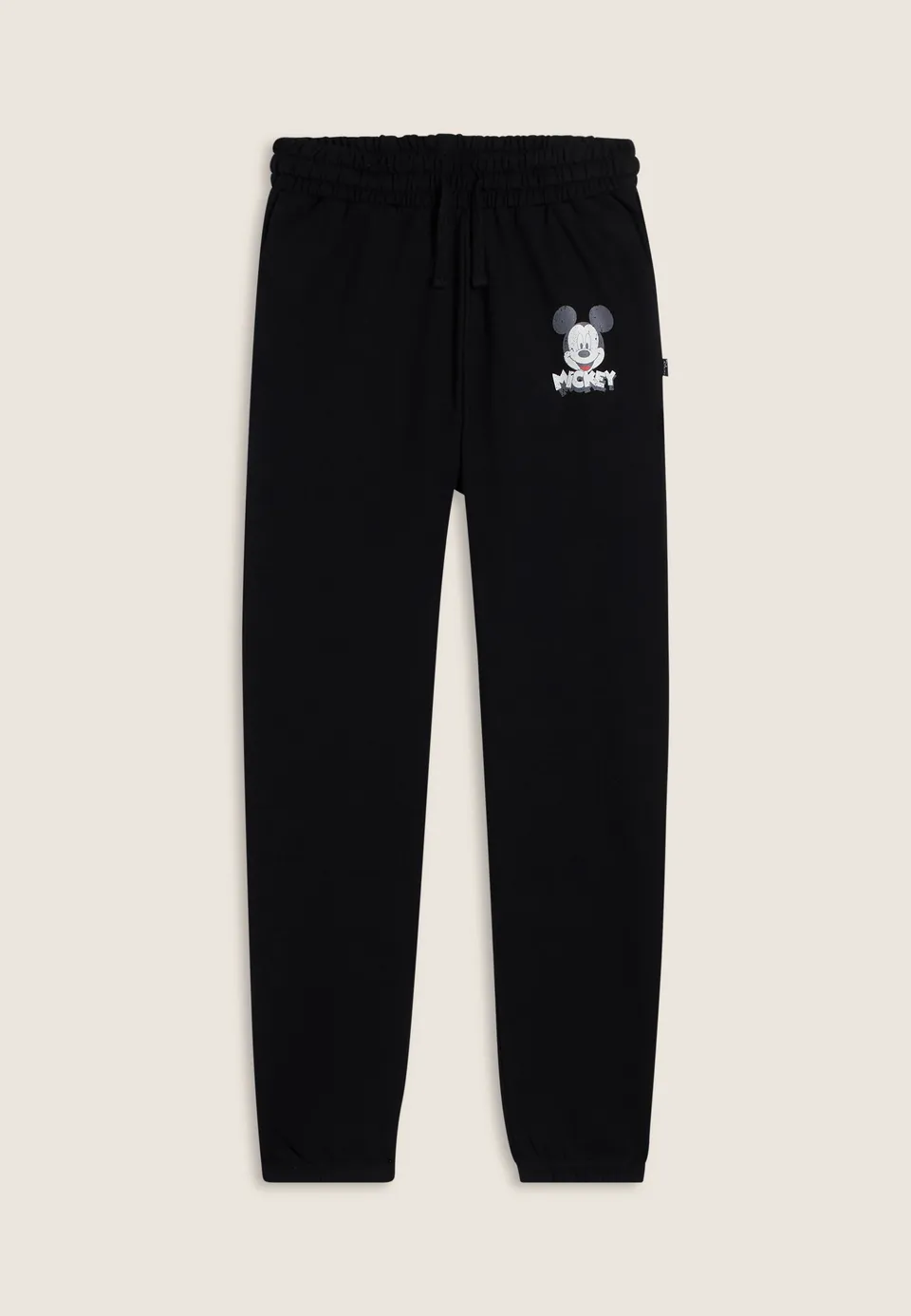 freddy-pantaloni-jogger-neri-regular-fit-con-stampa-mickey-mouse image 1