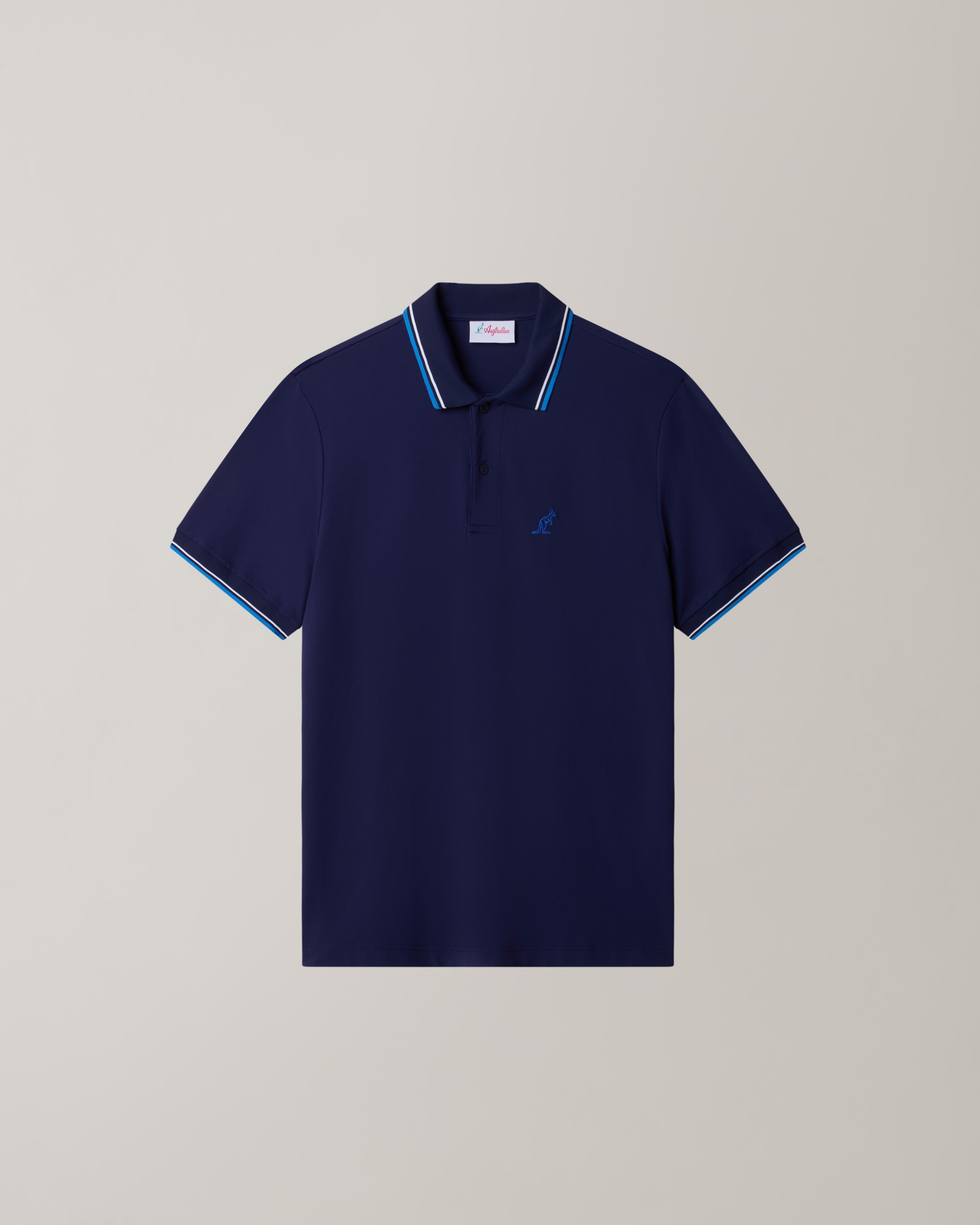 australian-2-stripes-polo-shirt-league-blu-cosmo image 5