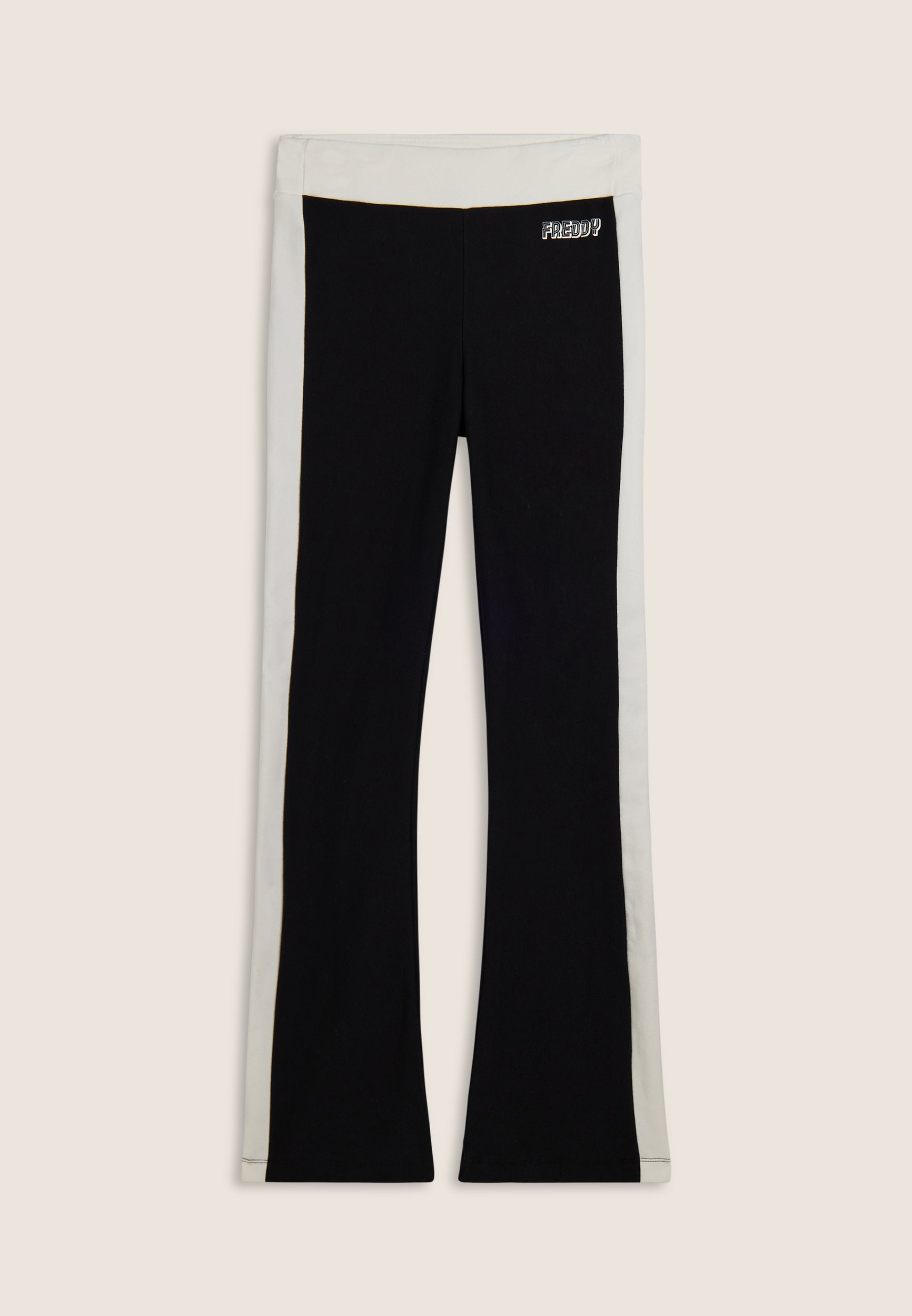 freddy-pantaloni-slim-flare-in-felpa-donna-con-bande-laterali image 1