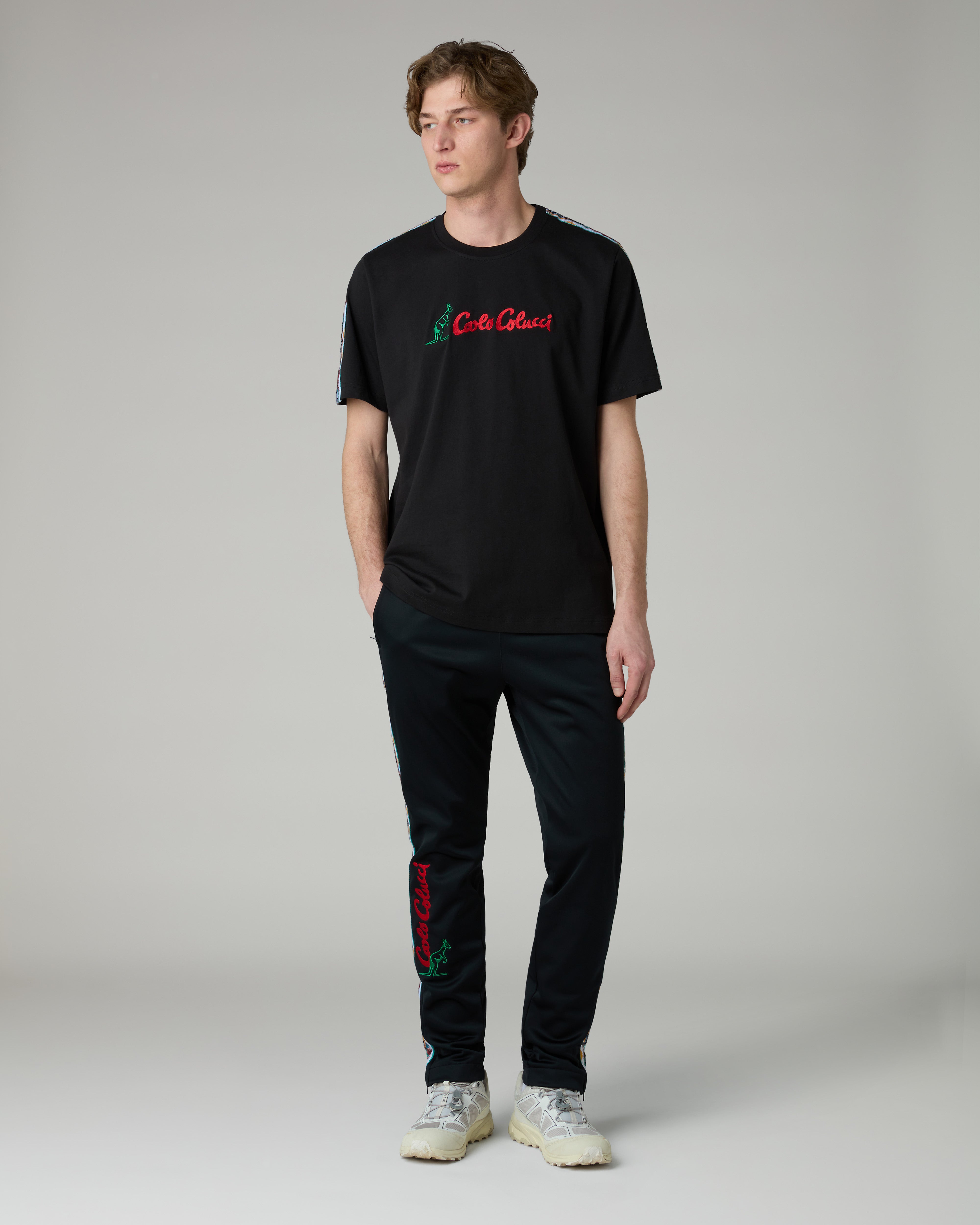 australian-color-tape-t-shirt-carlo-colucci-nera-regular-fit image 2